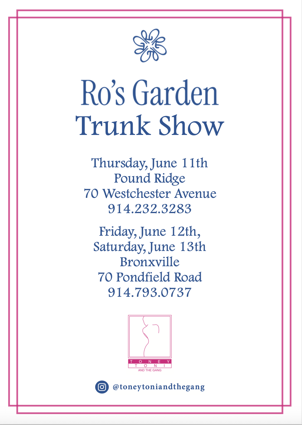 Ro's Garden Trunk Show