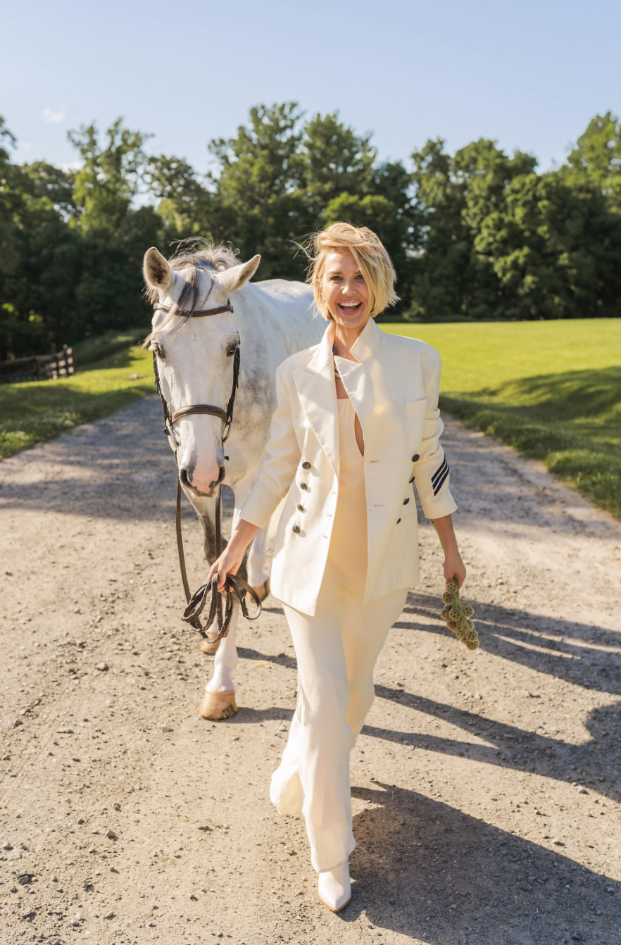 Actress Arielle Kebbel at the barn in North Salem with her horse