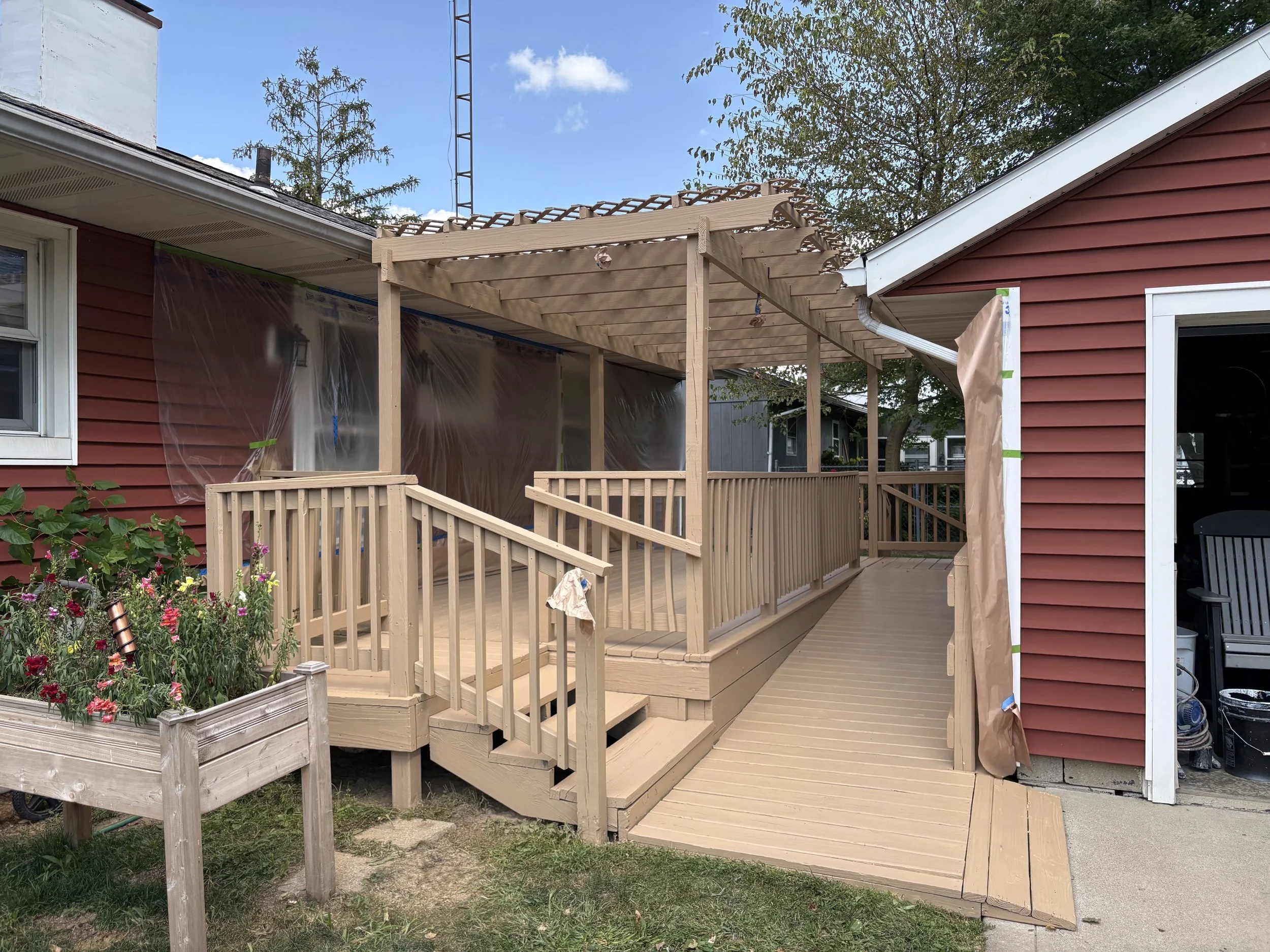 Deck stain application