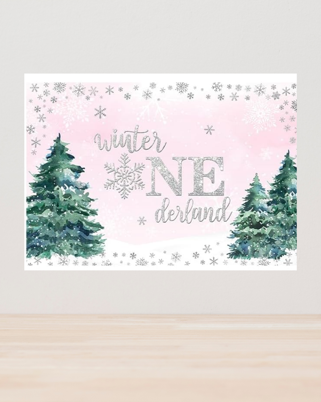 Pink Winter ONEderland Backdrop