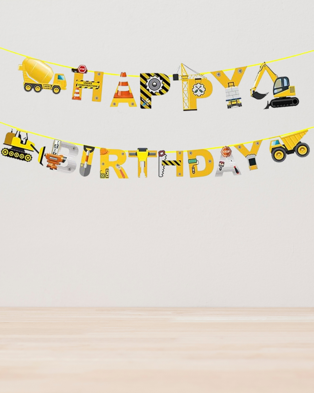 Construction Happy Birthday Banner