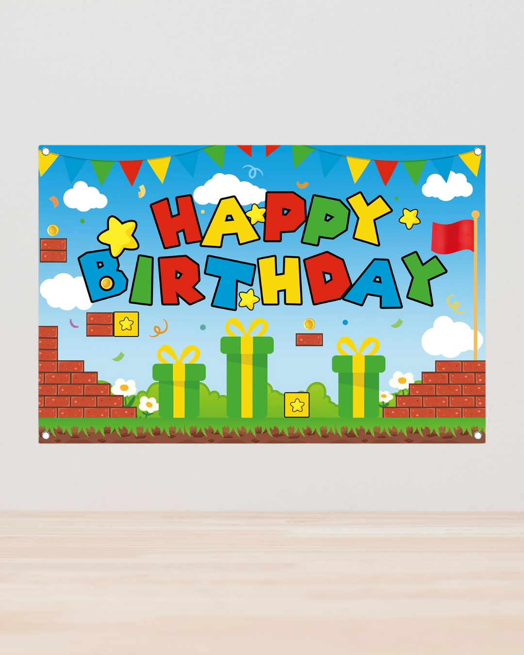 Mario Happy Birthday Backdrop