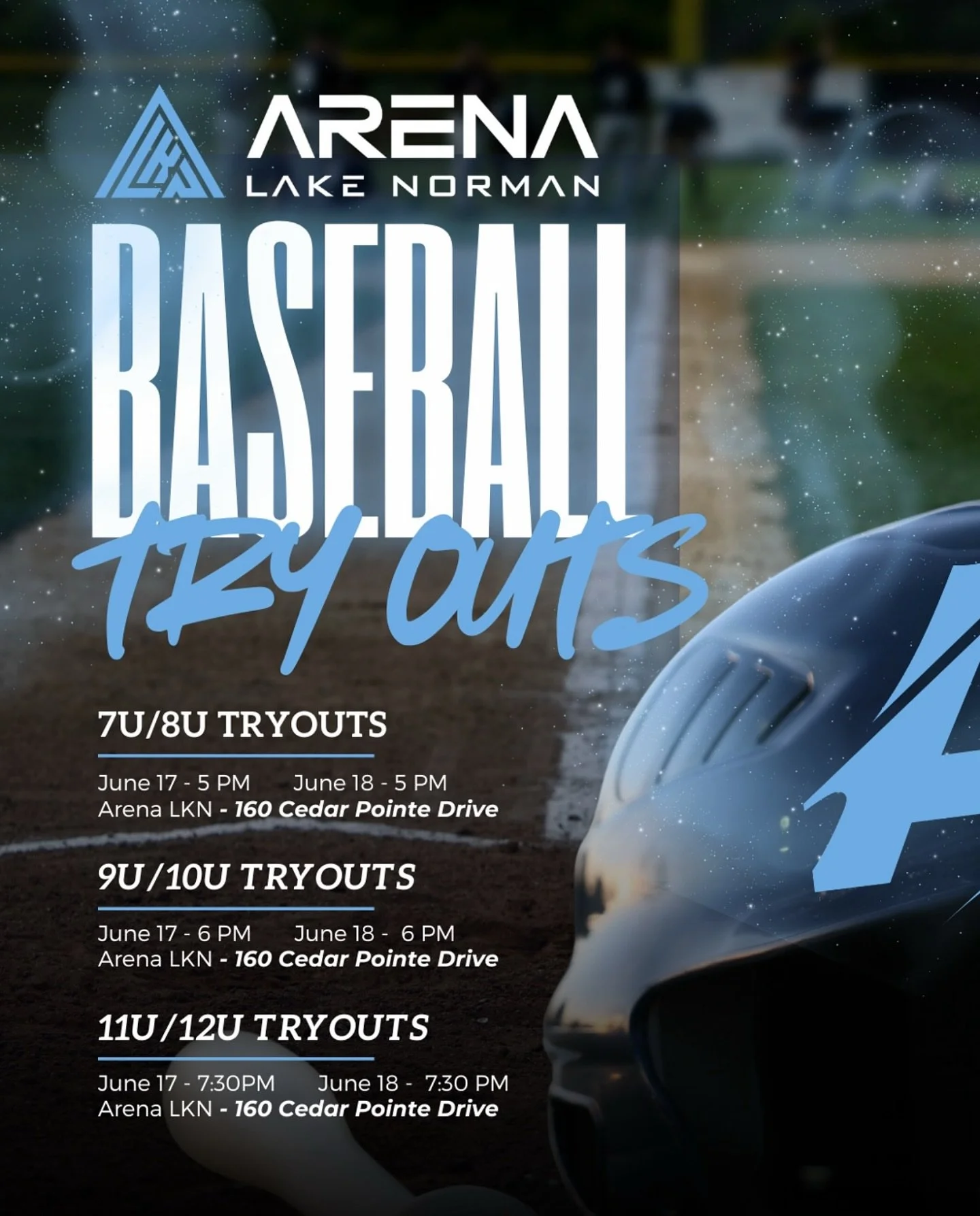 ⚾ Tryouts This Week! ⚾
Come out, have fun, and show us what you&rsquo;ve got! Let&rsquo;s play some ball 🙌 #ArenaTryouts #BaseballSeason #LetsGo