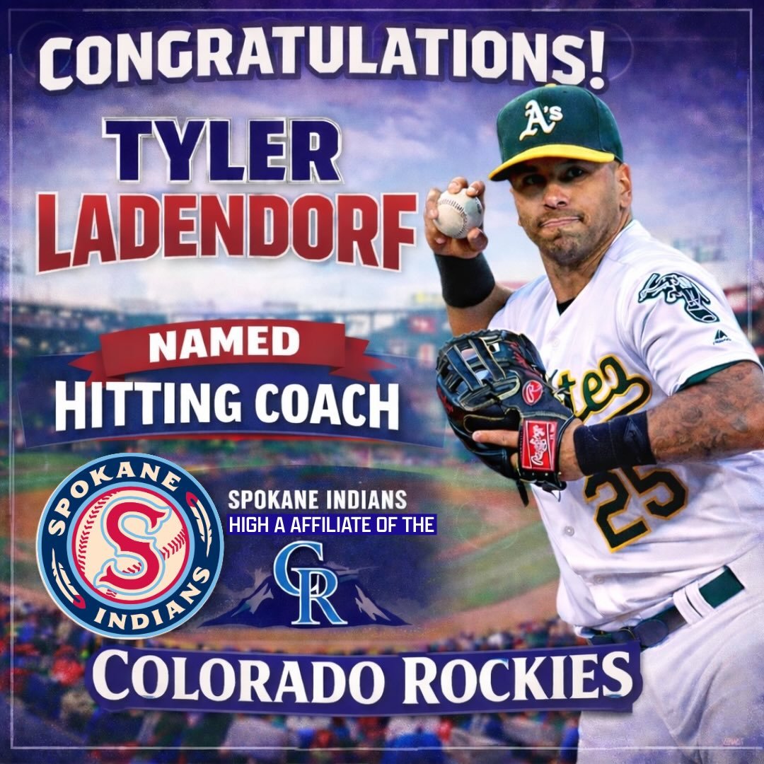 Congrats to Coach Ladendorf on his new position with the @rockies organization! He made a huge impact on our players at Arena and we can&rsquo;t wait til the off-season to have him back! @spokaneindiansbaseball @tylerladendorf