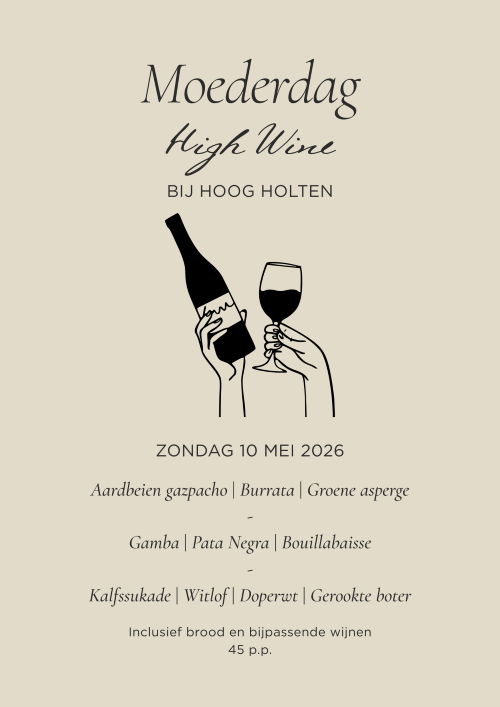 Moederdag high wine menu bijpassende wijnen fles wijn en glas