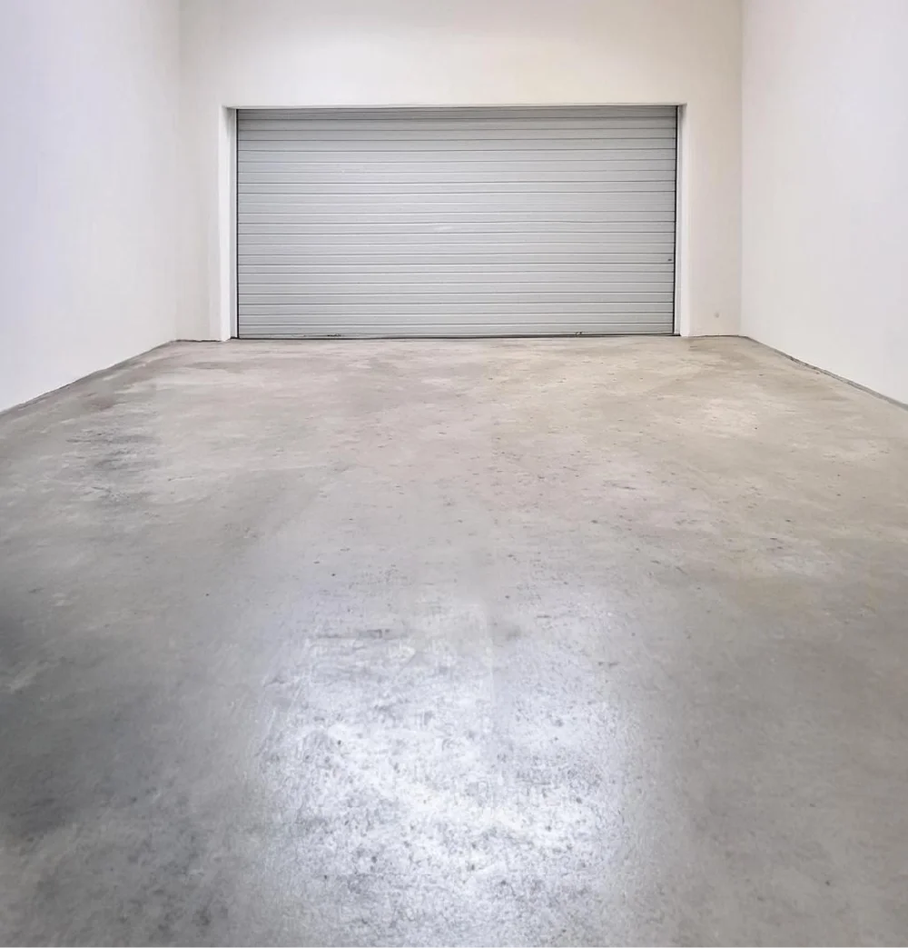 Finished concrete garage flooring