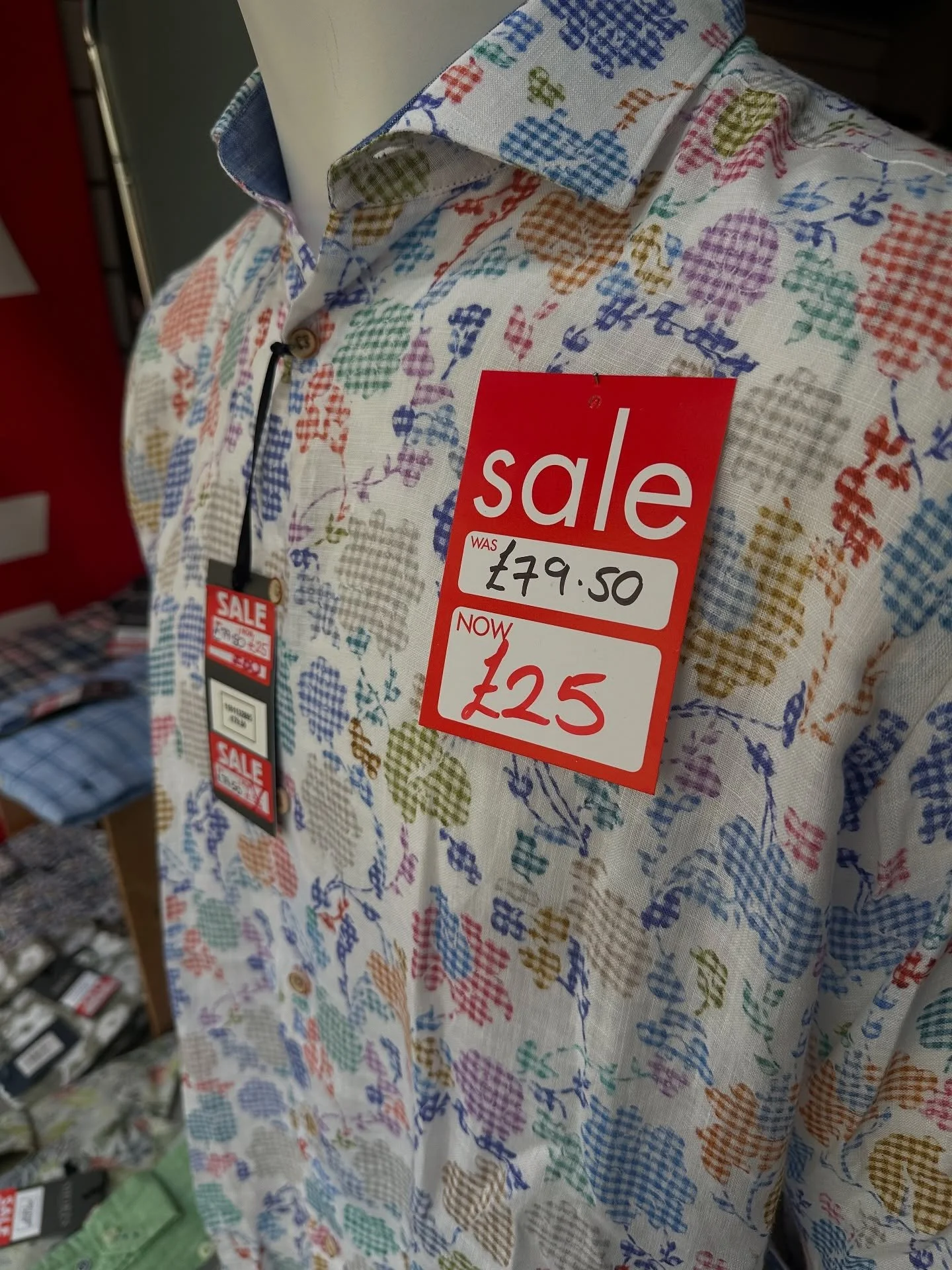 SALE - we have some fabulous reductions on shirts, polos, trousers, jackets, coats, knitwear, shoes, belts and even socks!!!