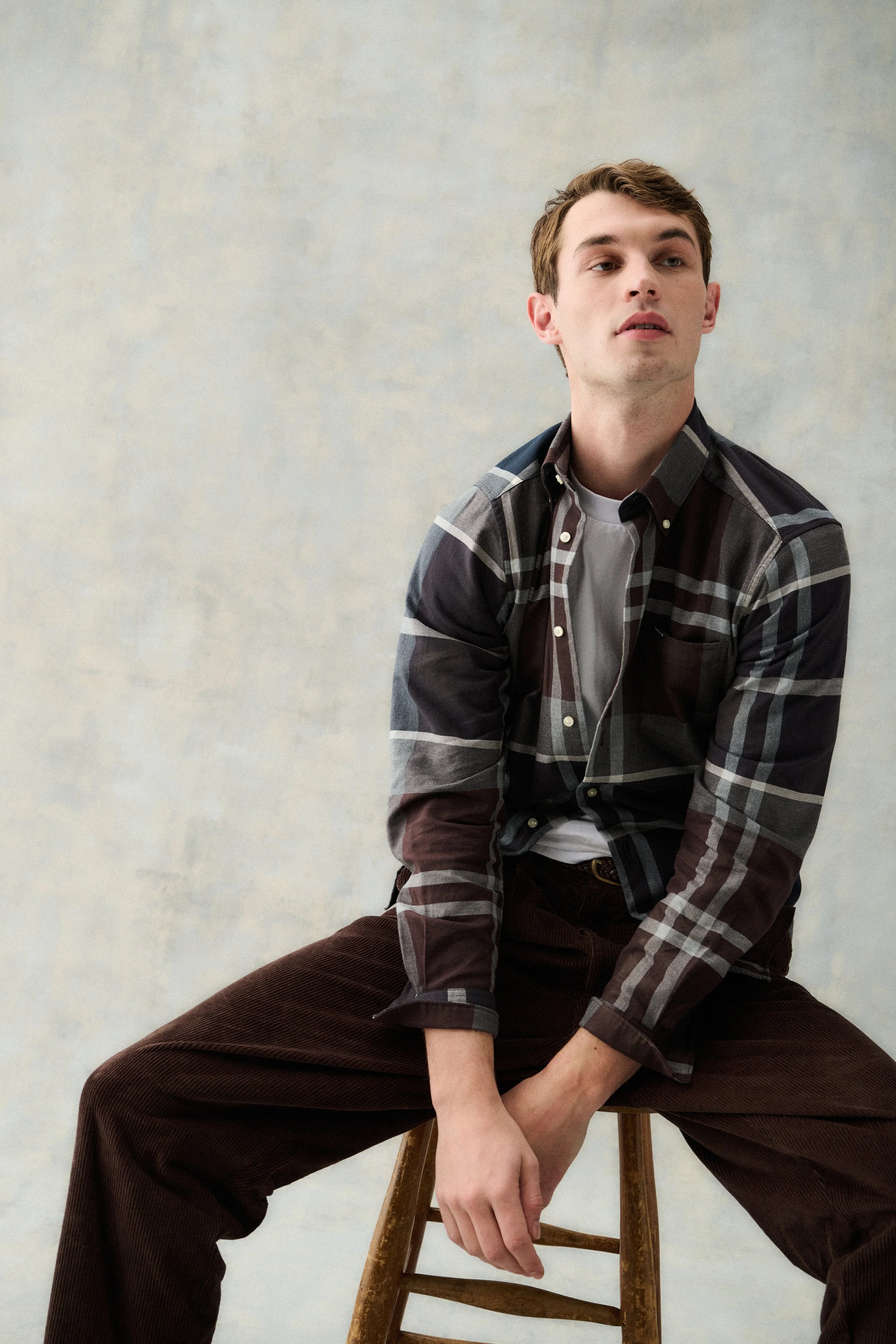 AW25 Modern Heritage Barbour Dunoon Tailored Shirt MSH4980TN38_ Stretch Cord Relaxed Fit Trouser MTR0745BR17.jpg