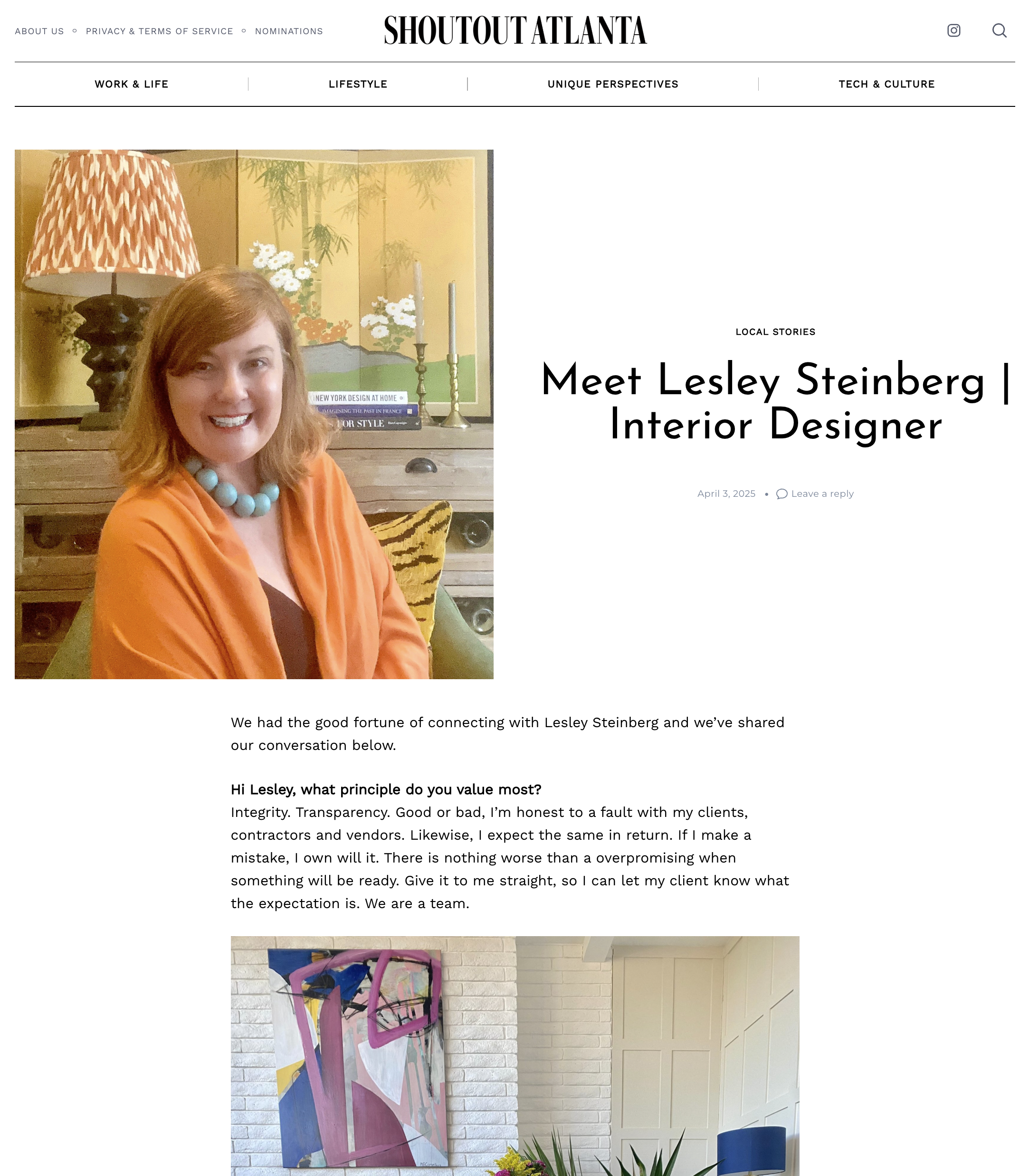 Shoutout Atlanta — Meet Lesley Steinberg | Interior Designer