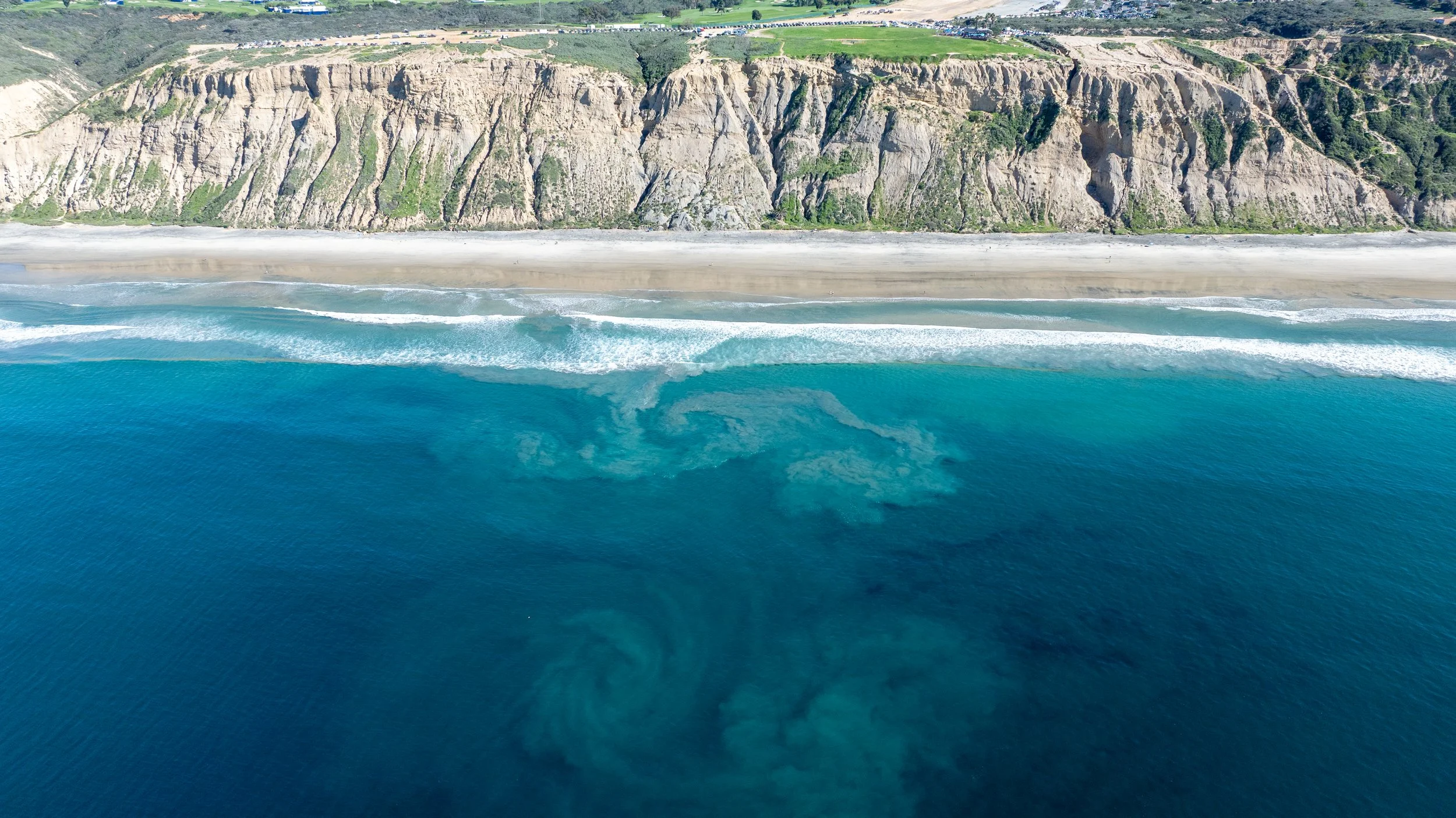 Full Rip Current off Torrey Pines Cliffs