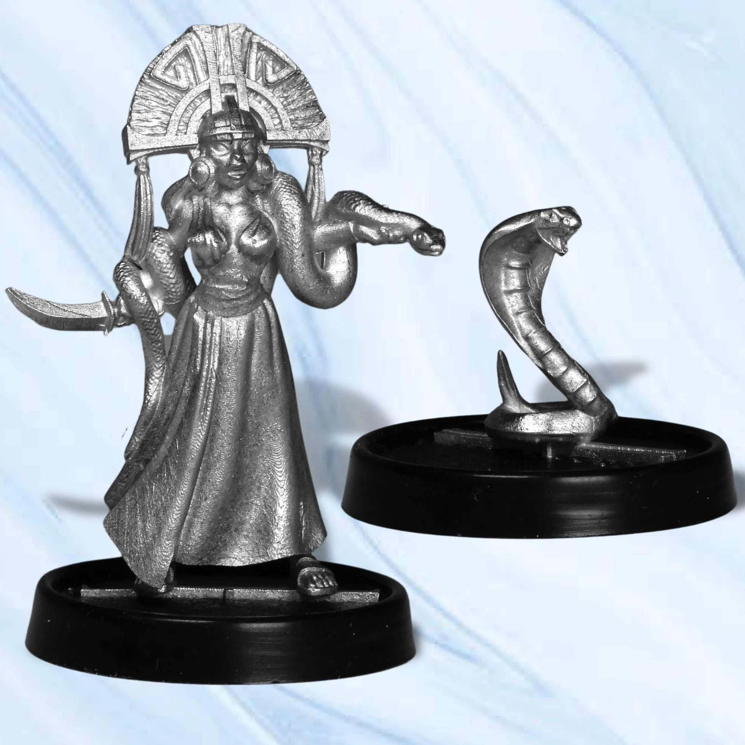 AMAZON SNAKE PRIESTESS AND SNAKE