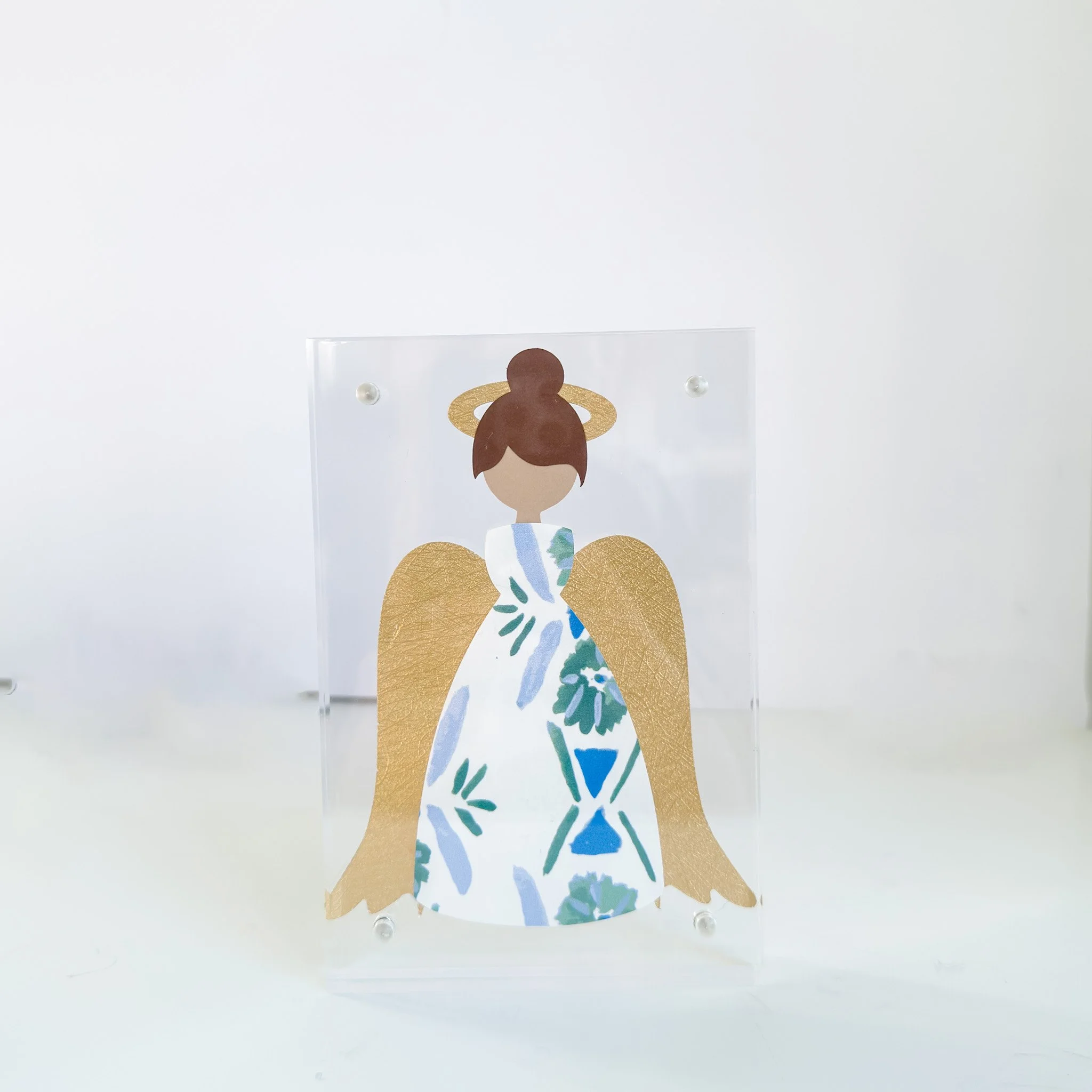 Blue Motif Pattern Angel