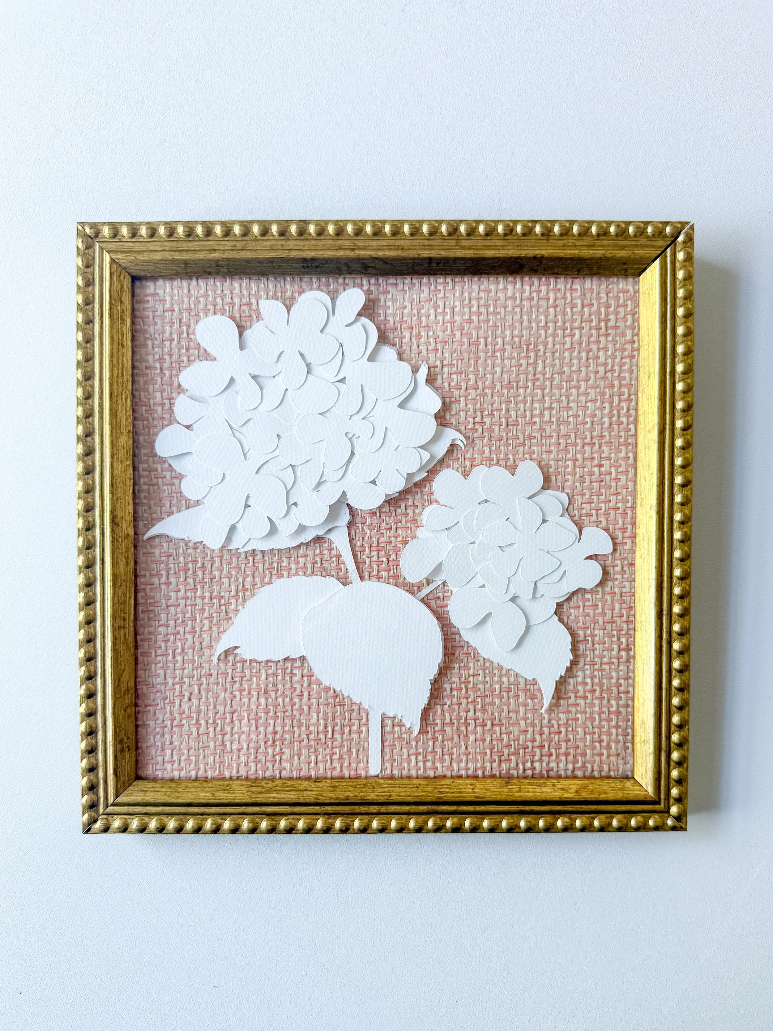 Coral Grasscloth Hydrangea