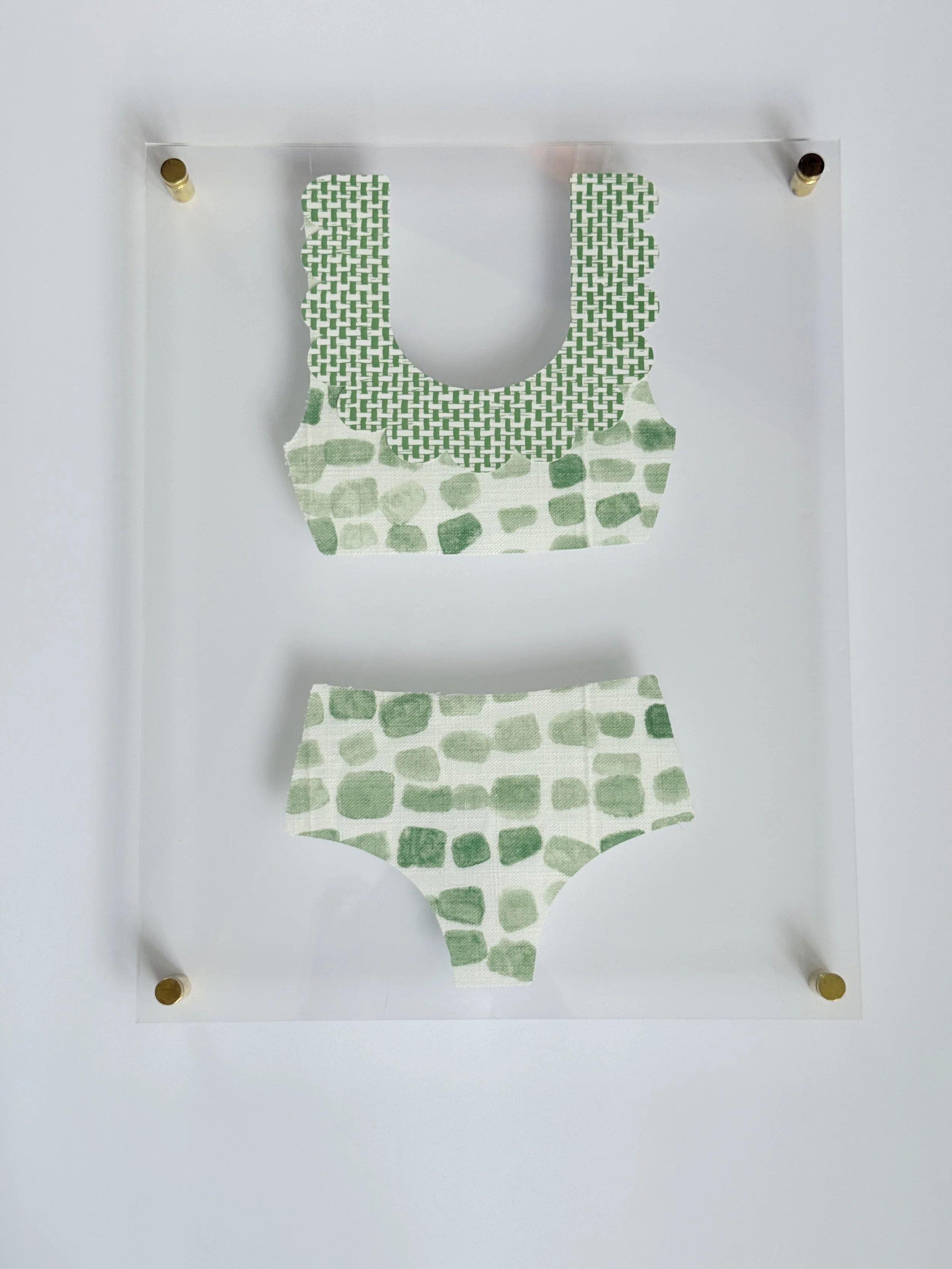 Green Scallop Neck Bikini