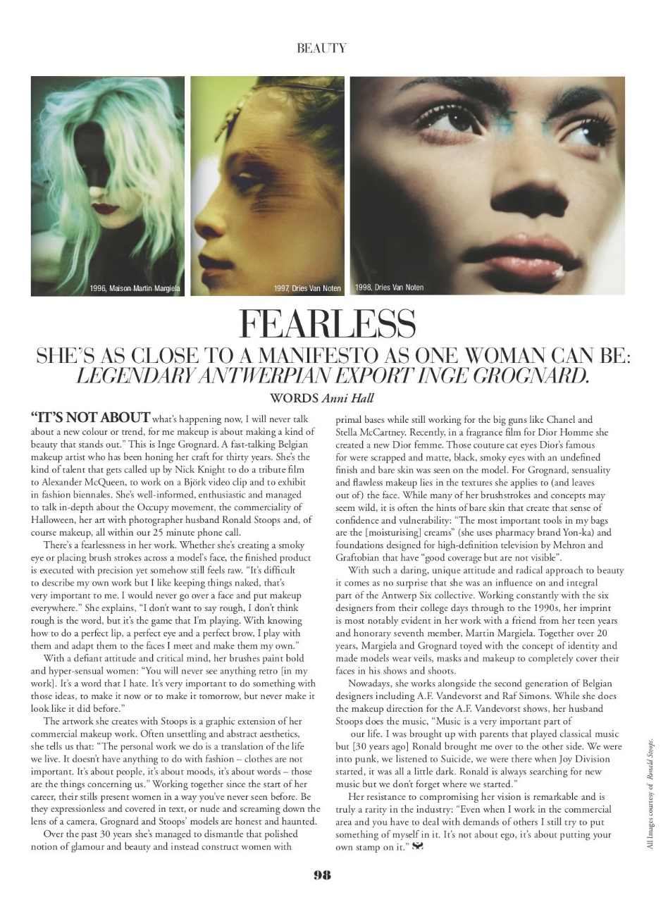 Award-nominated article on the most radical makeup artist hailing from the Antwerp 6 era.