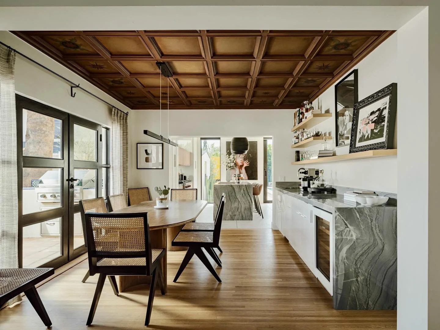 A beautiful collaboration with our friends @camelothomes on this Phoenix remodel&mdash;where custom technology was seamlessly integrated throughout. This kitchen and dining space is especially stunning! Warm, layered, and full of character. ✨