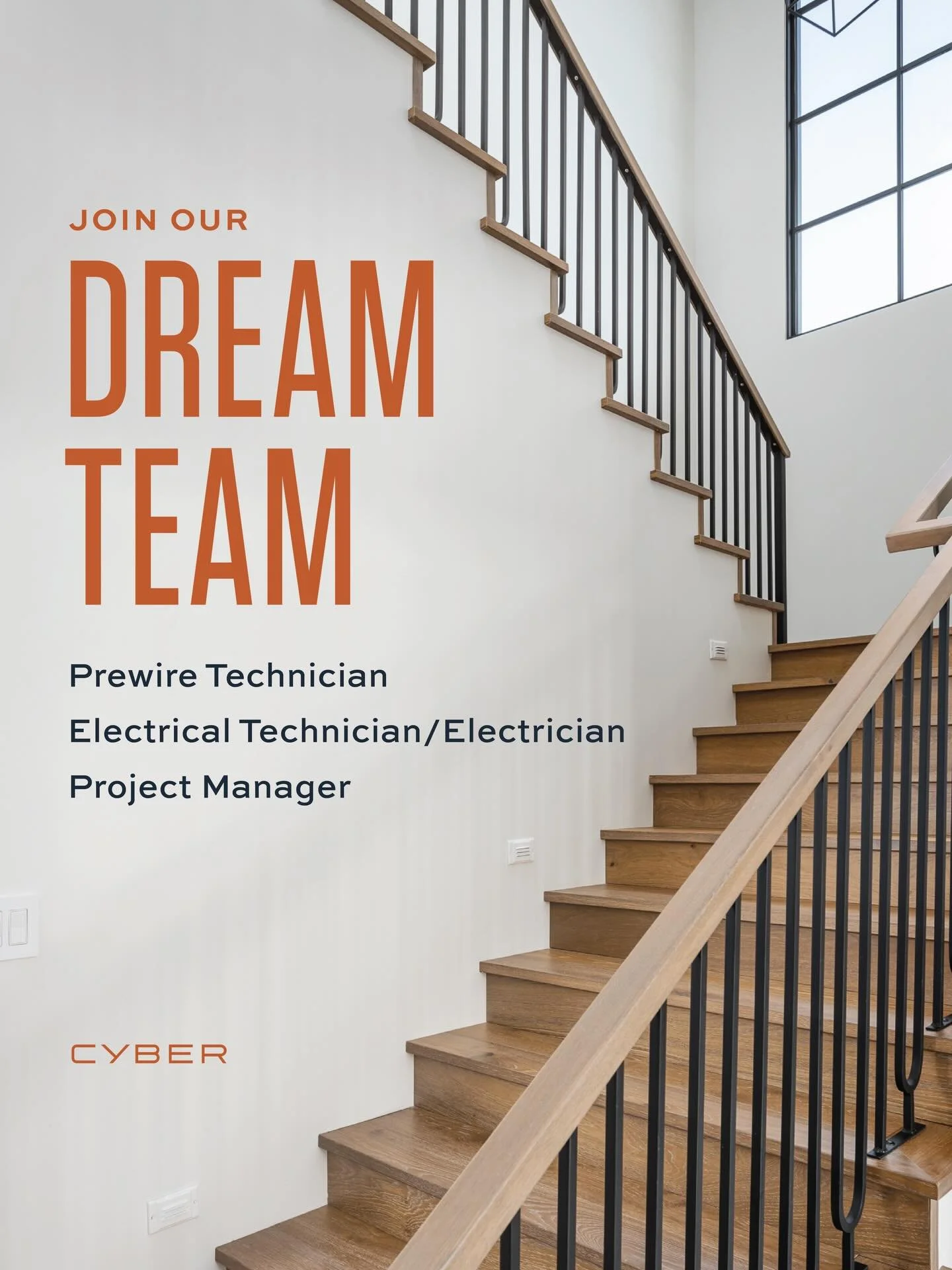 Looking for a career shift or know someone who is? We are currently looking to fill Prewire Technician, Electrical Technician/Electrician and Project Manager roles, and are ALWAYS looking for the best and the brightest, the curious and the kind to jo