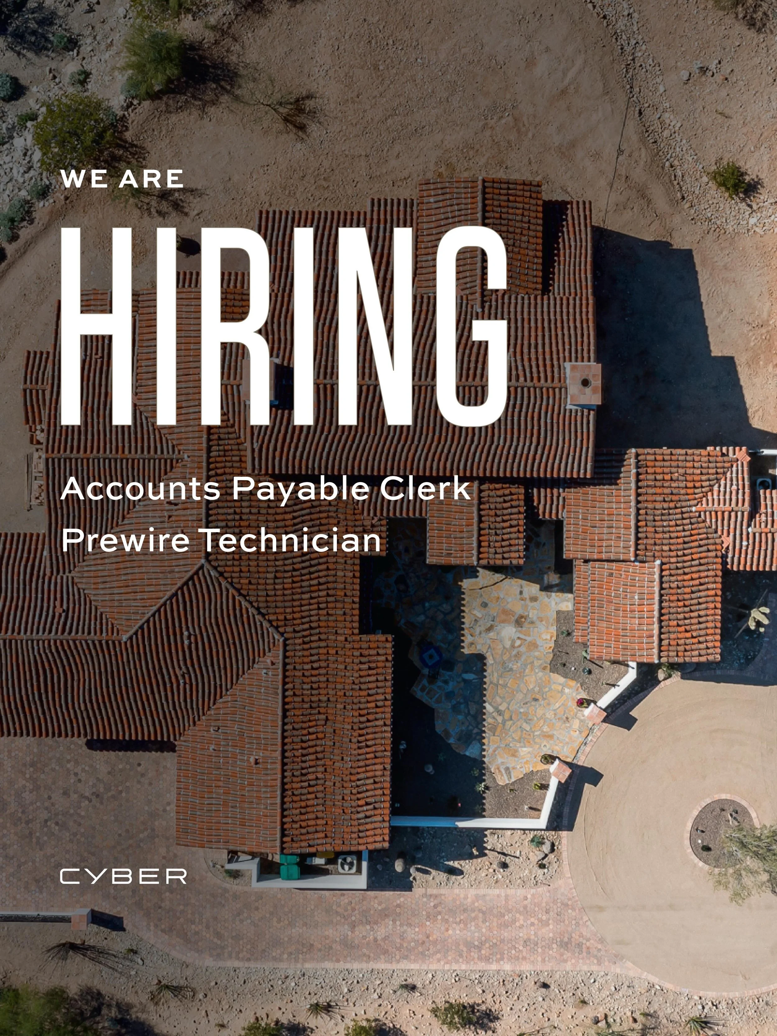 We are hiring now for an Accounts Payable Clerk and Prewire Technician. Interested? Get in touch! And keep an eye on our Indeed page for the most current openings&mdash;link in bio.