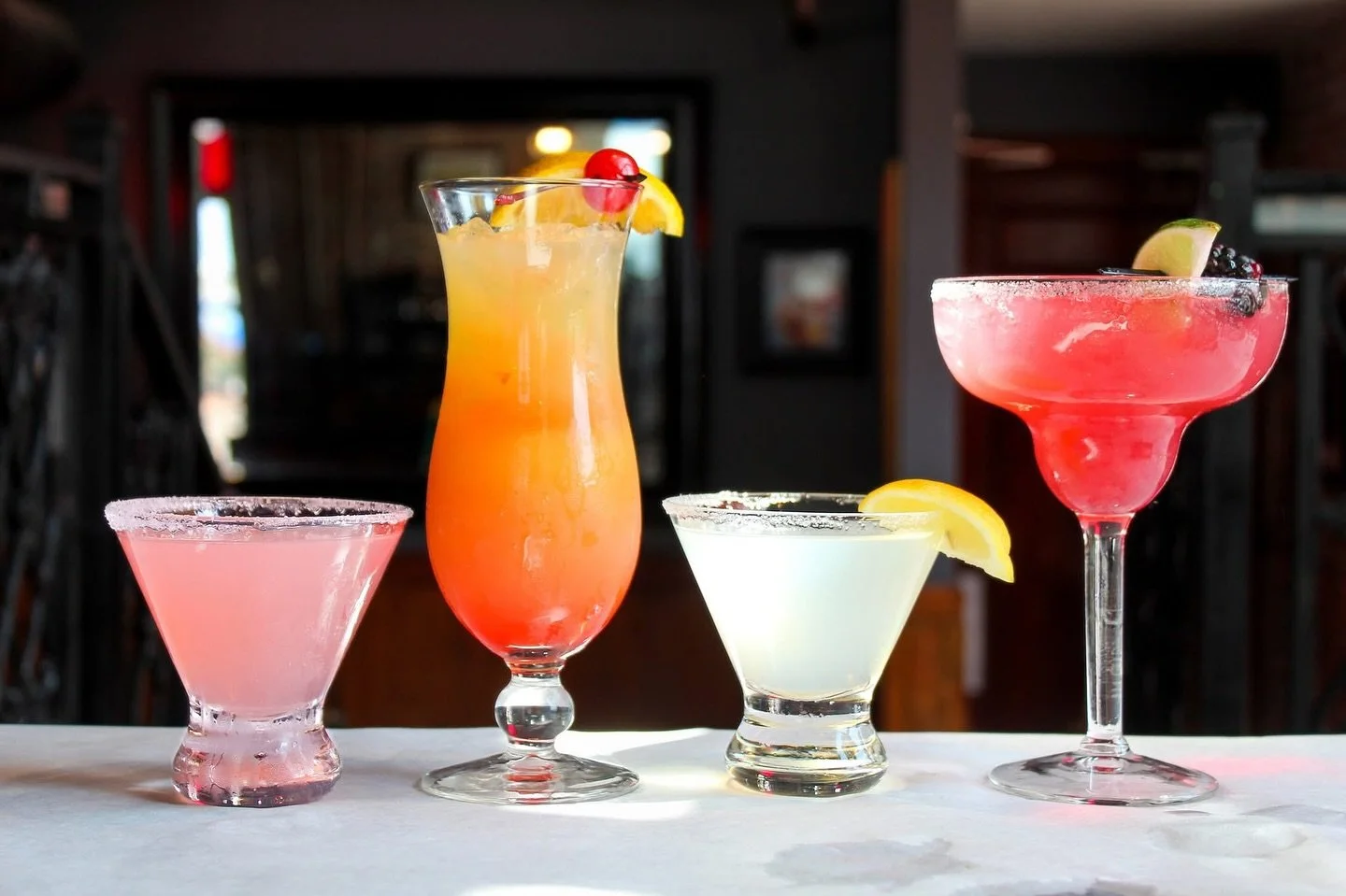 A lineup of some of our favorites 🍸

📸 Pink Pearl Martini, Gulf Island Punch, Drop of Lemon Martini, and our Blackberry Margarita &mdash; Which one are you reaching for first?

Friendly reminder! We have happy hour EVERYDAY here at Half Shell from 