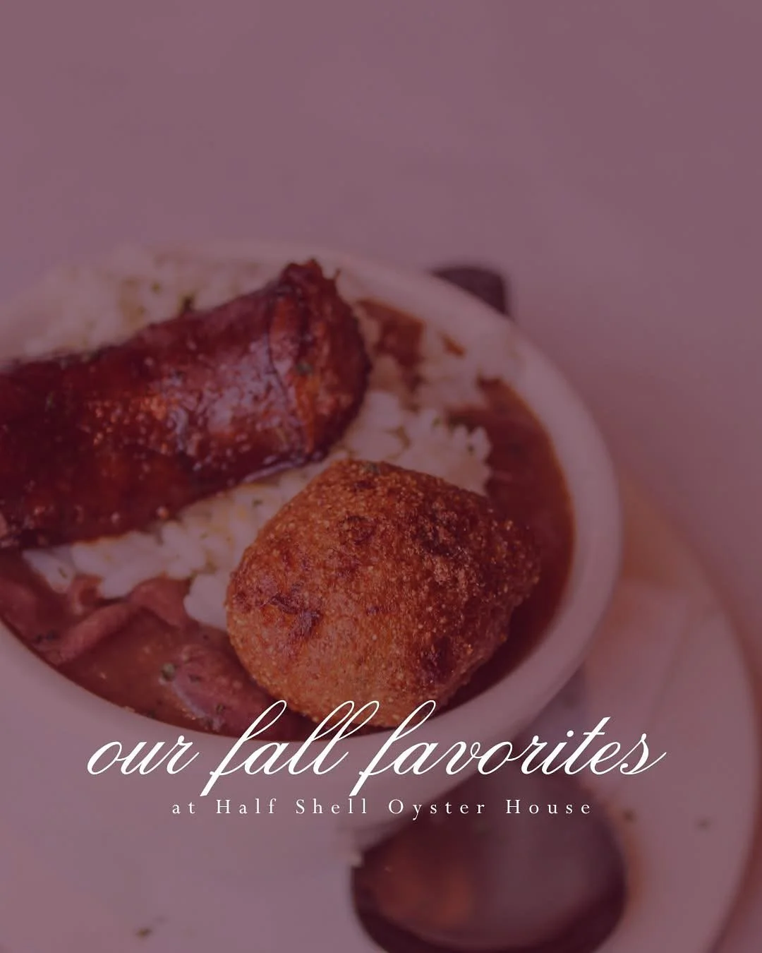 The ultimate Southern comfort. Cozy up this fall with a bowl of Half Shell&rsquo;s own Red Beans &amp; Rice, slow-simmered to perfection. 🍂

#HalfShellOysterHouse #OurFallFavorites