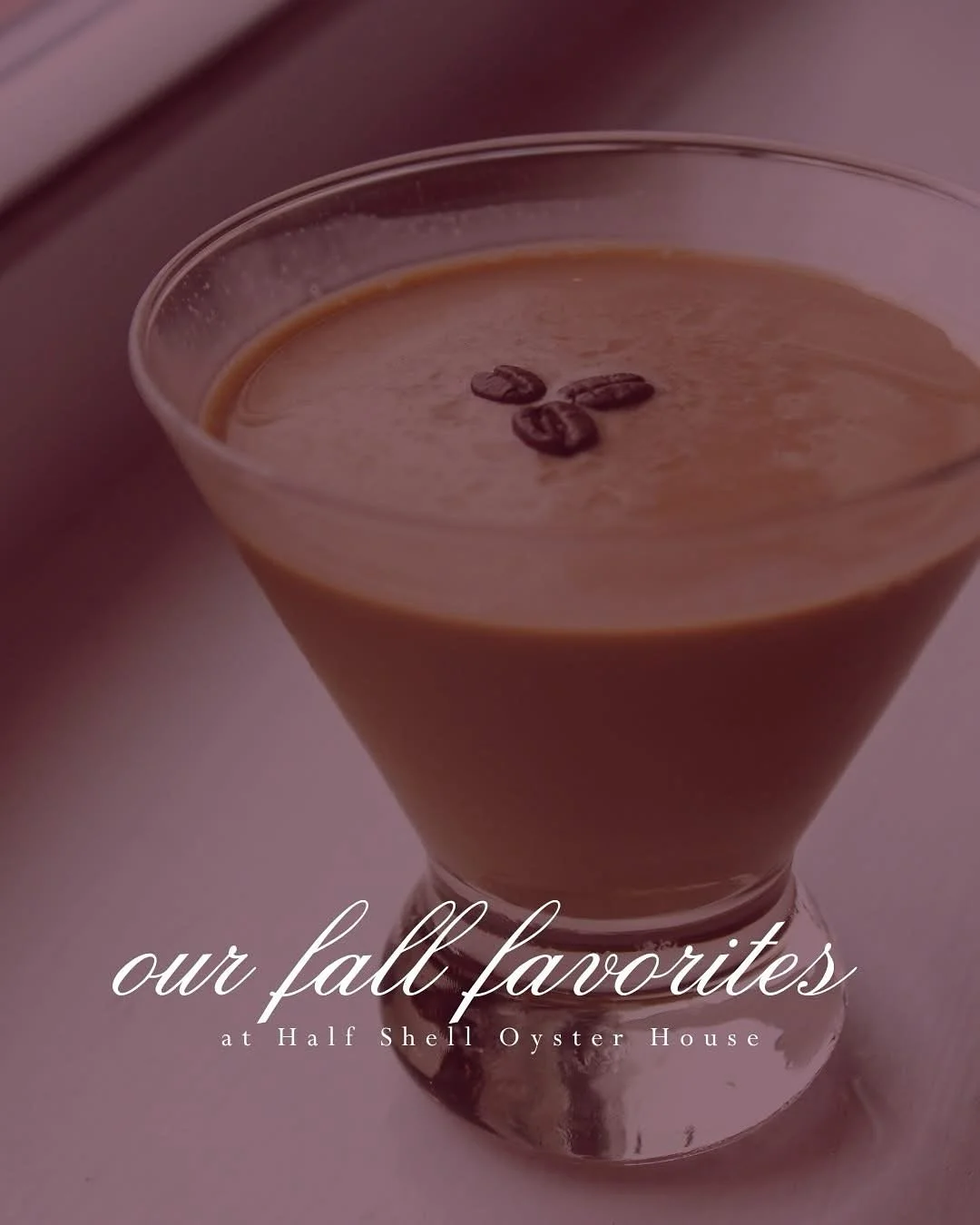 Meet your new favorite fall nightcap. A smooth, bold espresso martini that’ll warm you right up. π€β
#HalfShellOysterHouse #OurFallFavorites