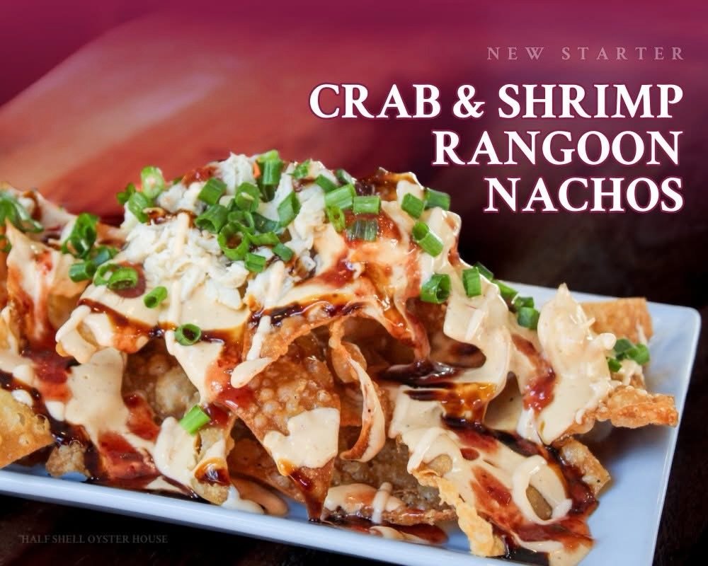 Looking for something to share? (&hellip;or not share 😉)

Try our NEW Crab &amp; Shrimp Rangoon Nachos &mdash; loaded with Argentinian shrimp, Gulf blue crab, cream cheese sauce,  Sriracha lime mayo, sushi sauce, raspberry chipotle, and chives. 

On