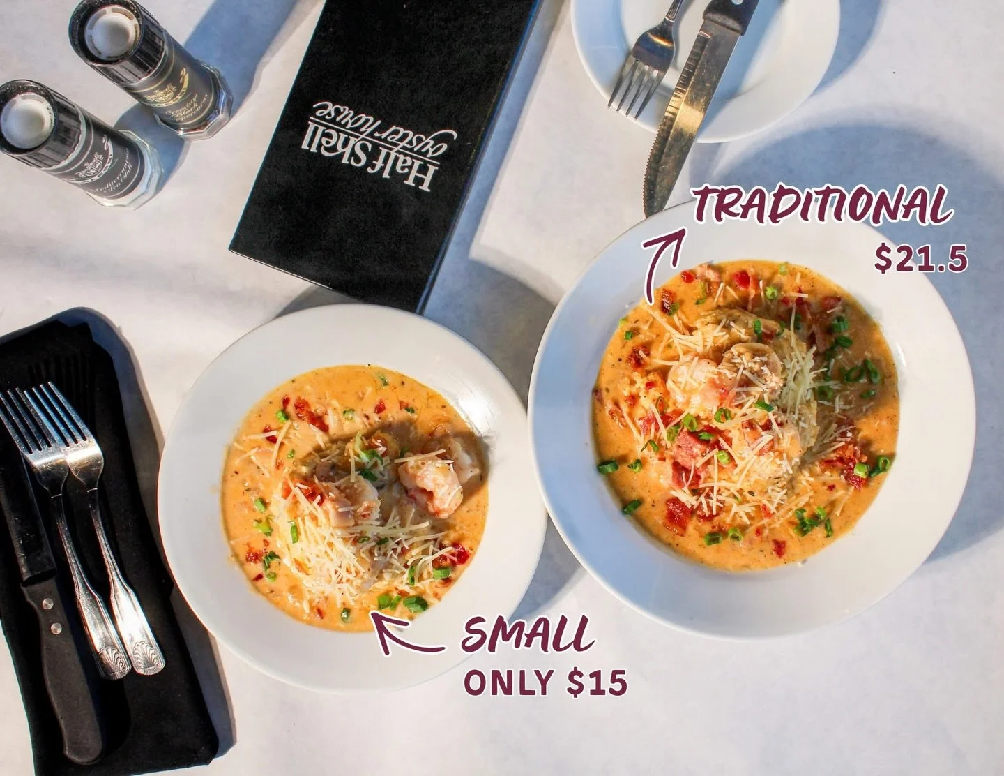 Sometimes you want a little. Sometimes you want the whole thing.

That&rsquo;s why many of your Half Shell favorites are now available in Small and Traditional portions... all day, every day!

Same flavor. Your choice. 🦪

Explore more about what&rsq