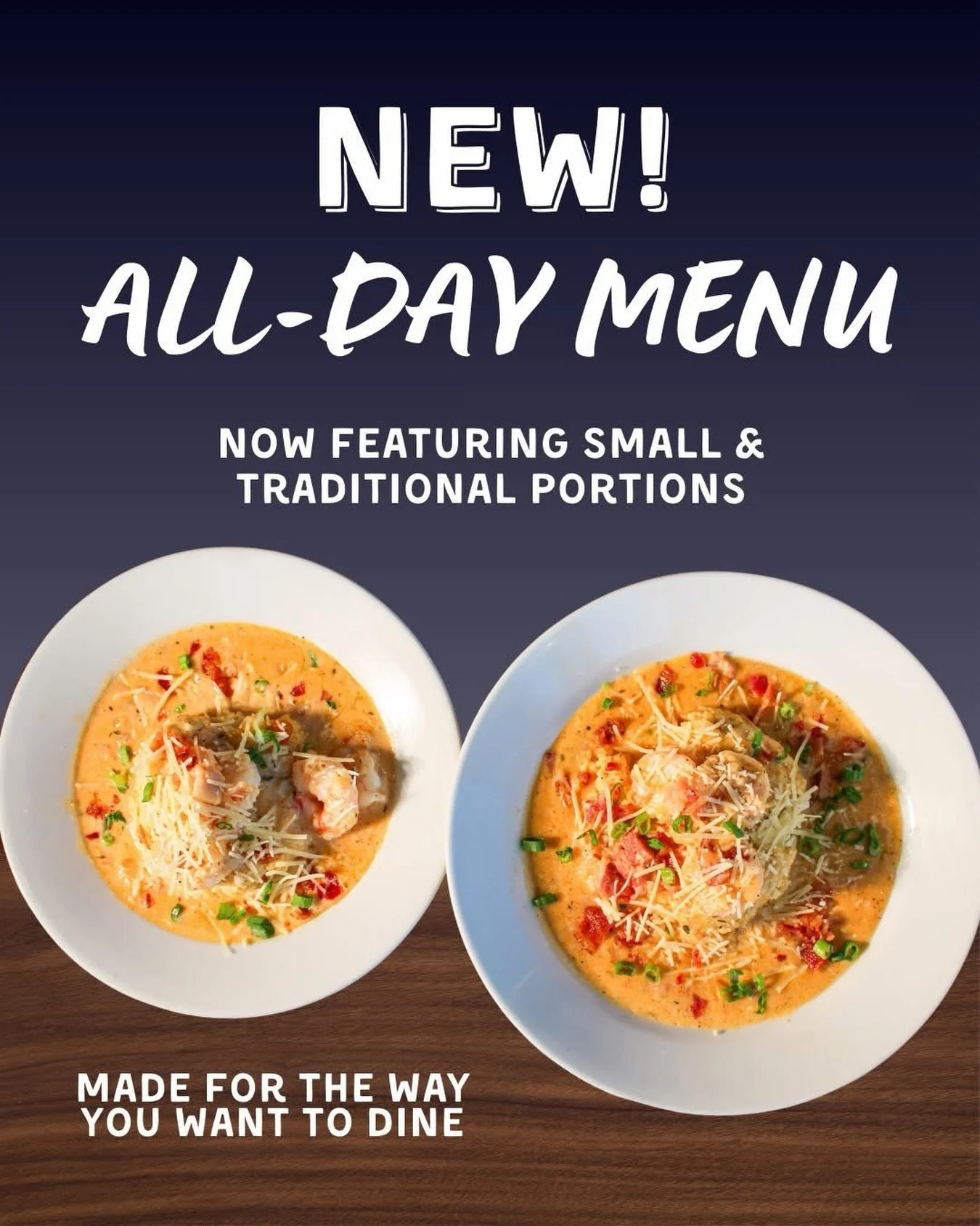 NEW at Half Shell: our all-day menu is here! 👏
Our new all-day menu gives you more flexibility with small &amp; traditional portions, without changing the flavors you love. Every day.

🦪 Learn more about what&rsquo;s new at halfshelloysterhouse.com