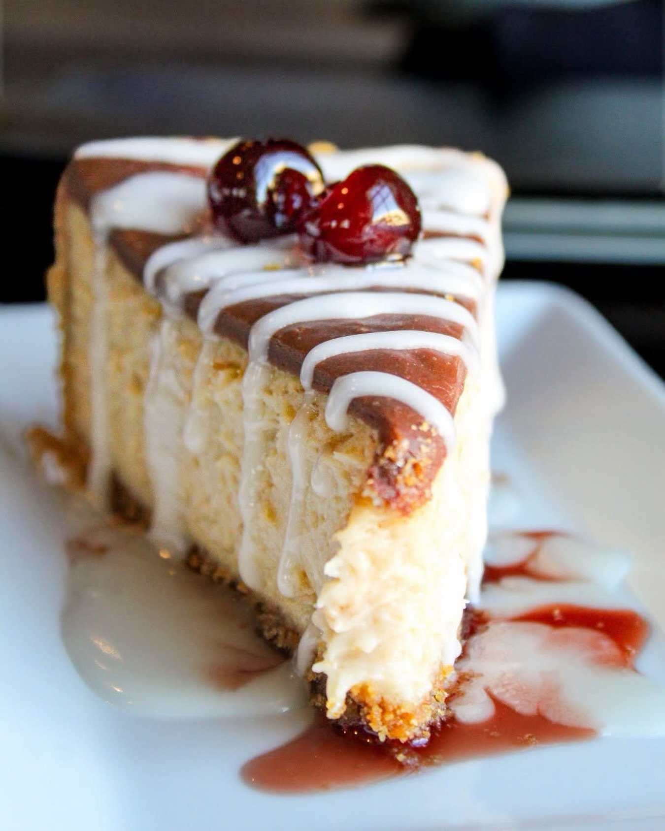 🍒 Meet the newest addition to our dessert menu &mdash; the Chocolate Covered Cherry Cheesecake! 

Graham cracker crust, Luxardo cherry cheesecake, chocolate ganache, Luxardo syrup, and fondant icing... here for a limited time!