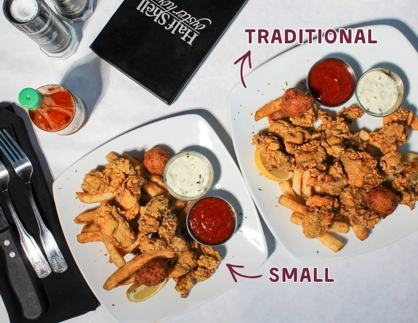 Not everyone orders the same &mdash; and that&rsquo;s the point. 🙌
With our new small and traditional portions, you can customize your meal to fit your appetite (or budget)! 

Learn more about our new menu at halfshelloysterhouse.com/everyday