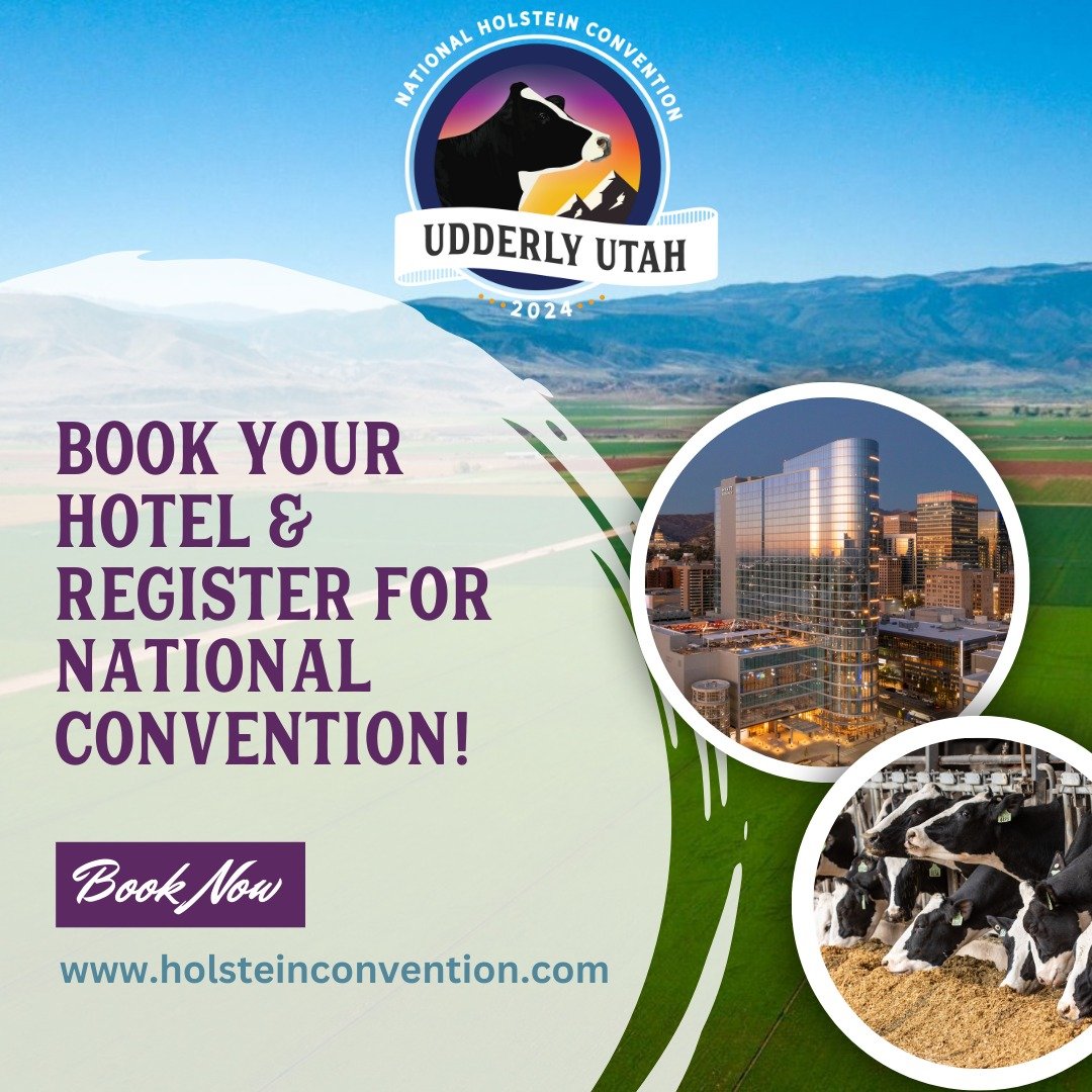 National Holstein Convention will be here before we know it! Don&rsquo;t wait to book your hotel and purchase convention tickets.

To book your hotel or purchase convention tickets, visit the link in our bio!