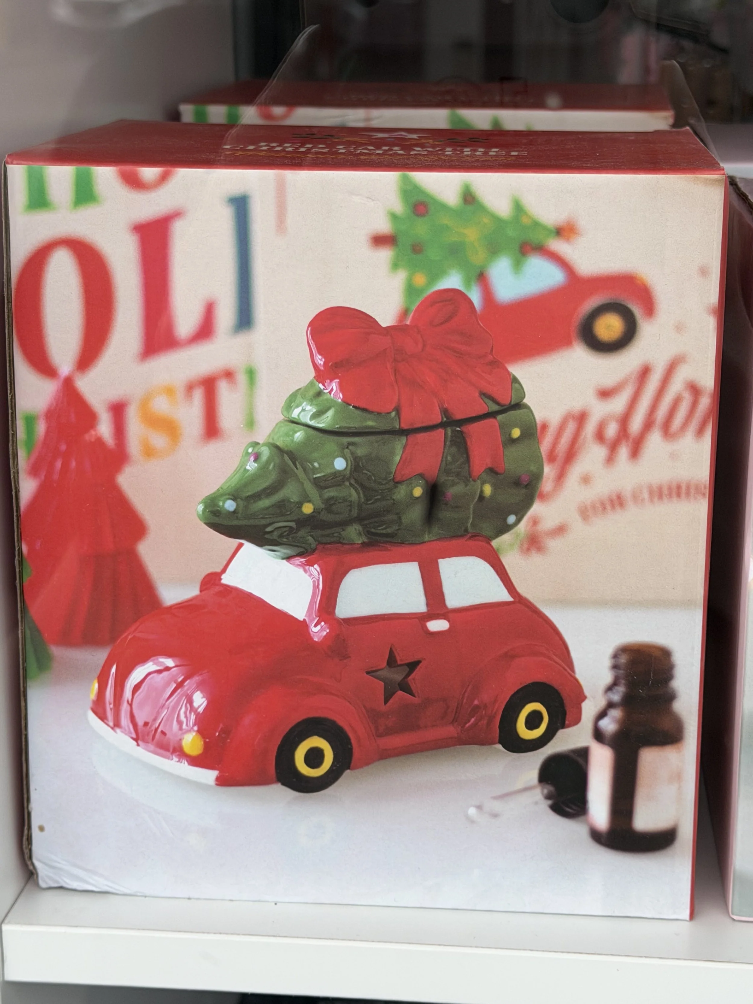 Red Car with Christmas Tree Burner