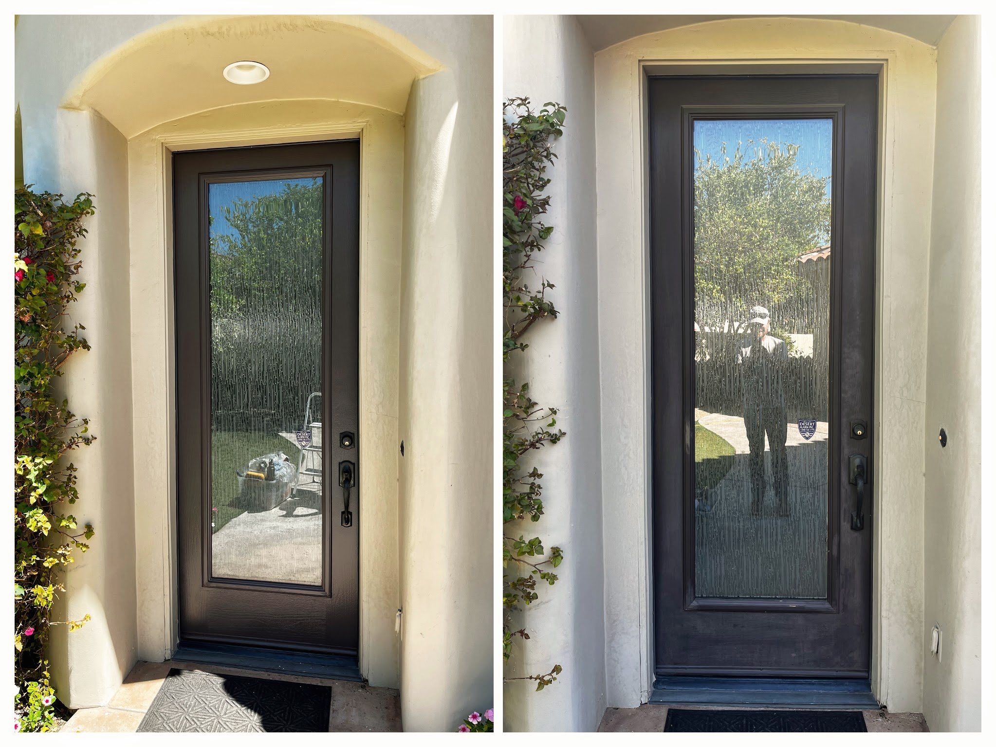 Fresh paint on a front door