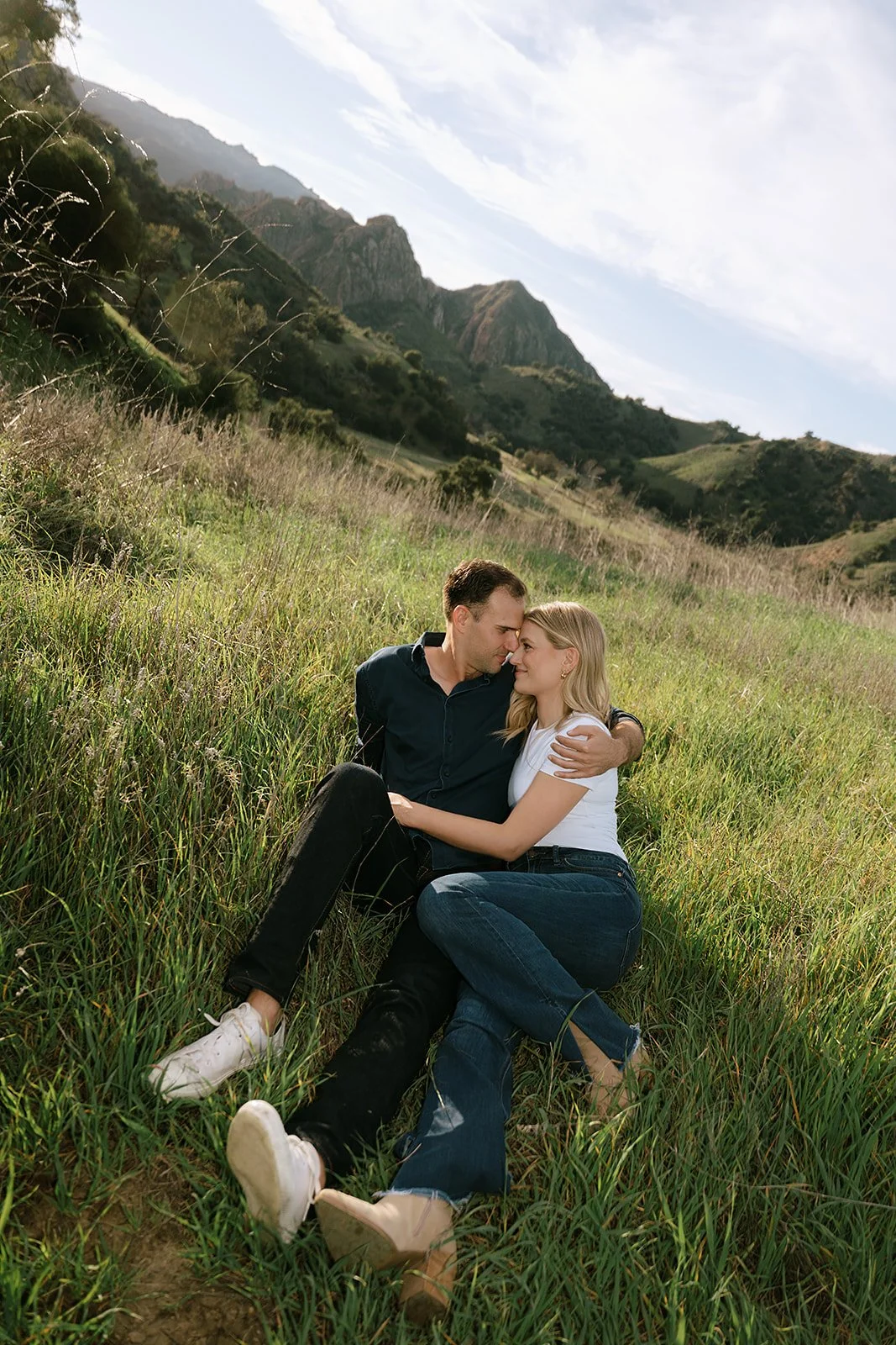 Malibu Creek Engagement Photographer, Couple Session in Grassy Field