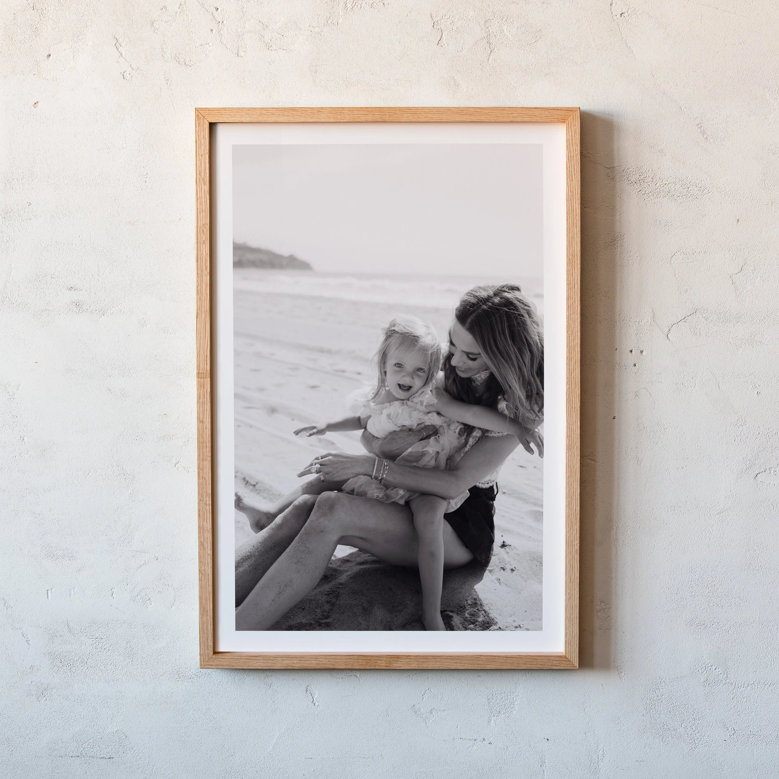 Los Angeles Family Photographer, beach session, mother daughter, frame, wall art