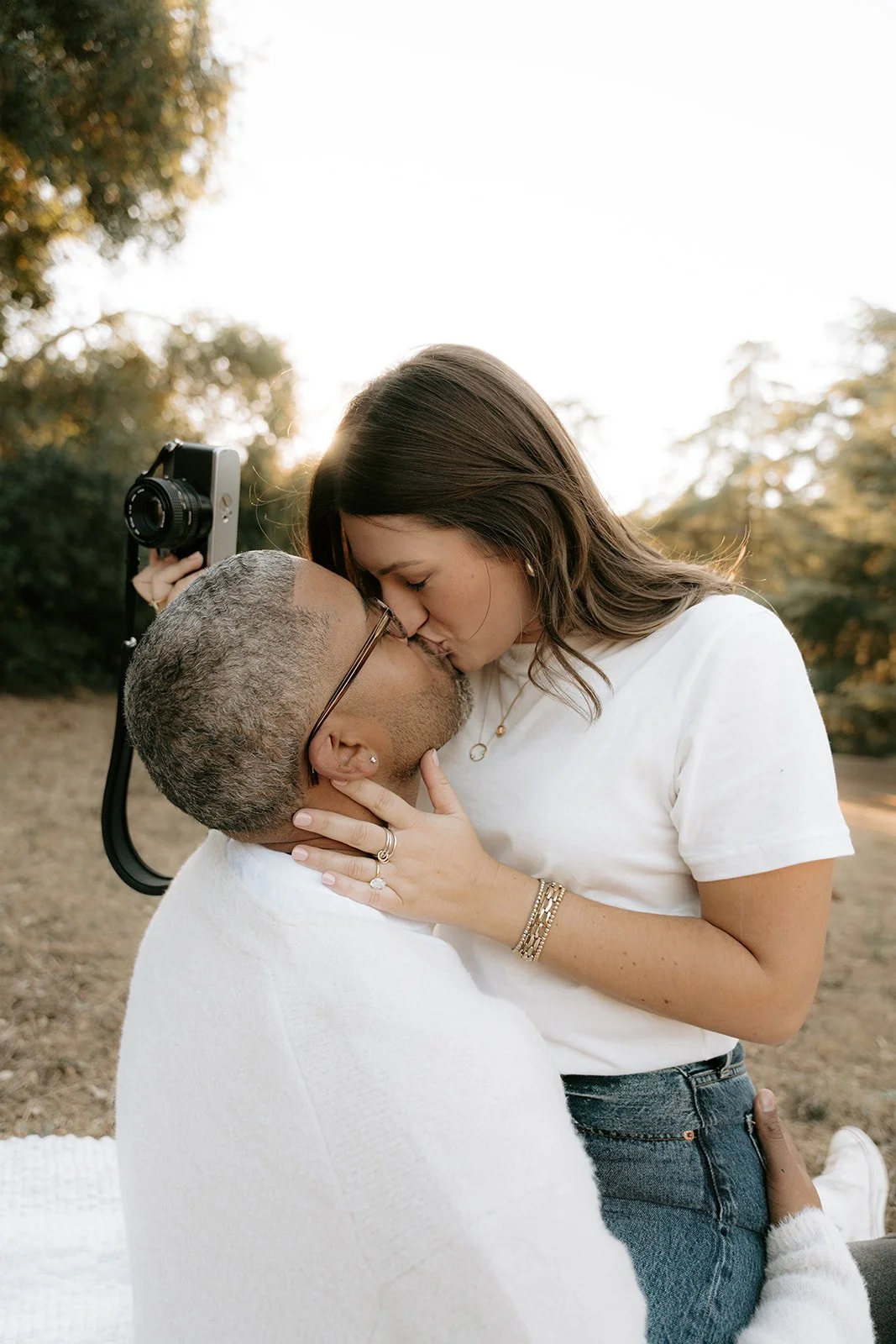 Outdoor, natural light lifestyle documentary engagement photos, Los Angeles