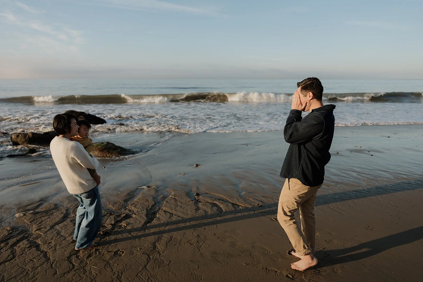 Documentary lifestyle family beach photo session, Los Angeles California, outdoor natural light photographer