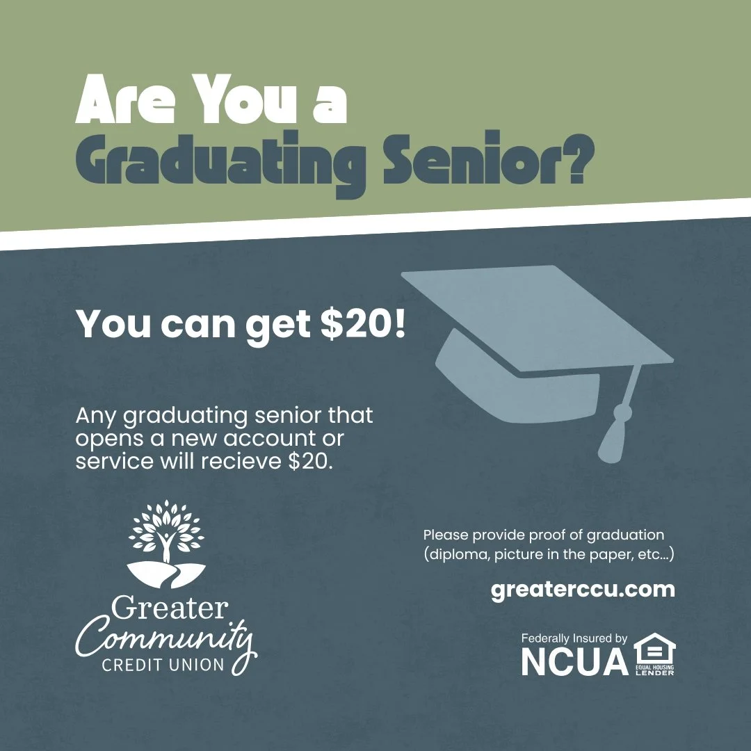 Any graduating senior can win $20! Contact us for more information.