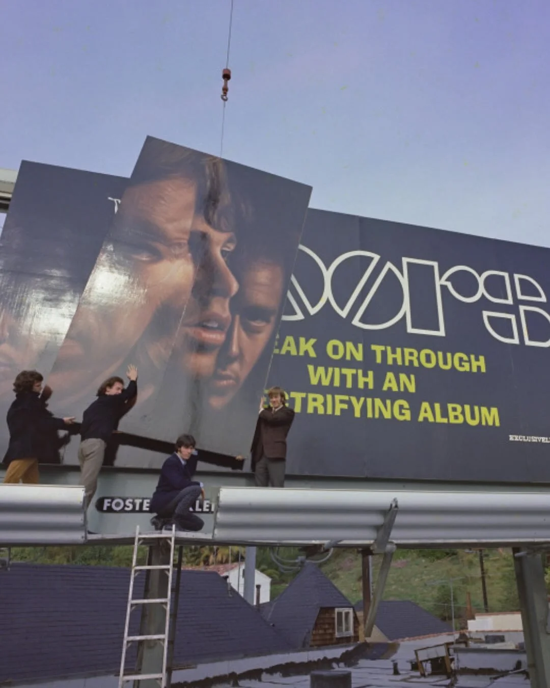 Throwback to when we literally hung up our own billboard for the first album. That was Jac Holzman&rsquo;s idea at Elektra Records. Bold and a little crazy, just like us.

Photos by Bobby Klein.