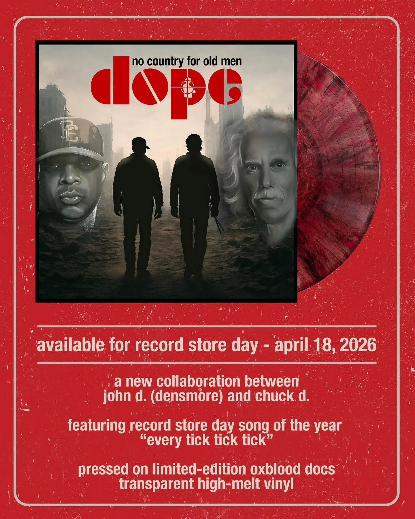 Public Enemy&rsquo;s Chuck D and The Doors&rsquo; John Densmore team up as doPE.

The two first crossed paths on a Record Store Day panel in 2014. About a year later, John received an email from Chuck that simply read: &ldquo;You&rsquo;ve got the bea