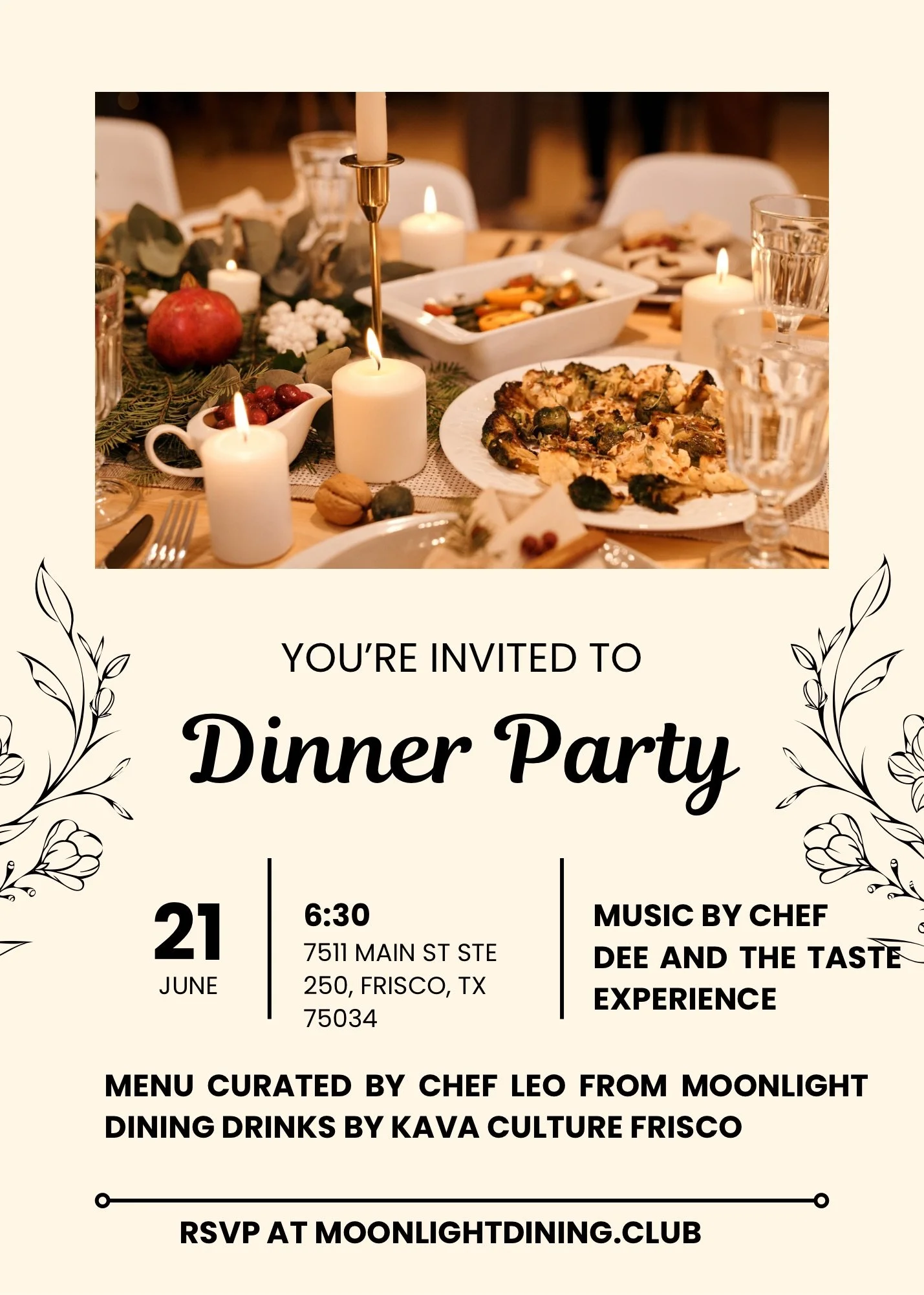 Moonlight Dining and kava culture bar dinner party