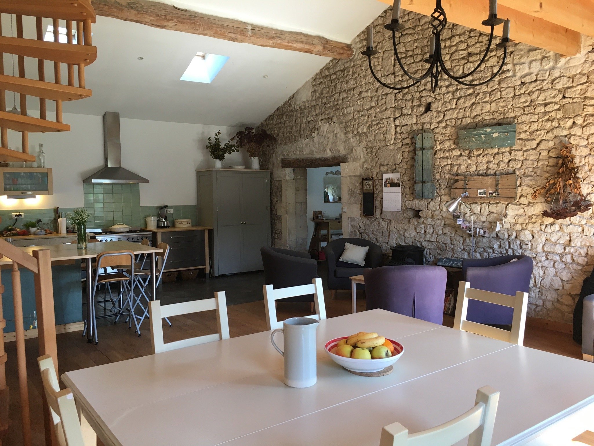 The former Cognac ageing barn, now the kitchen-dining room