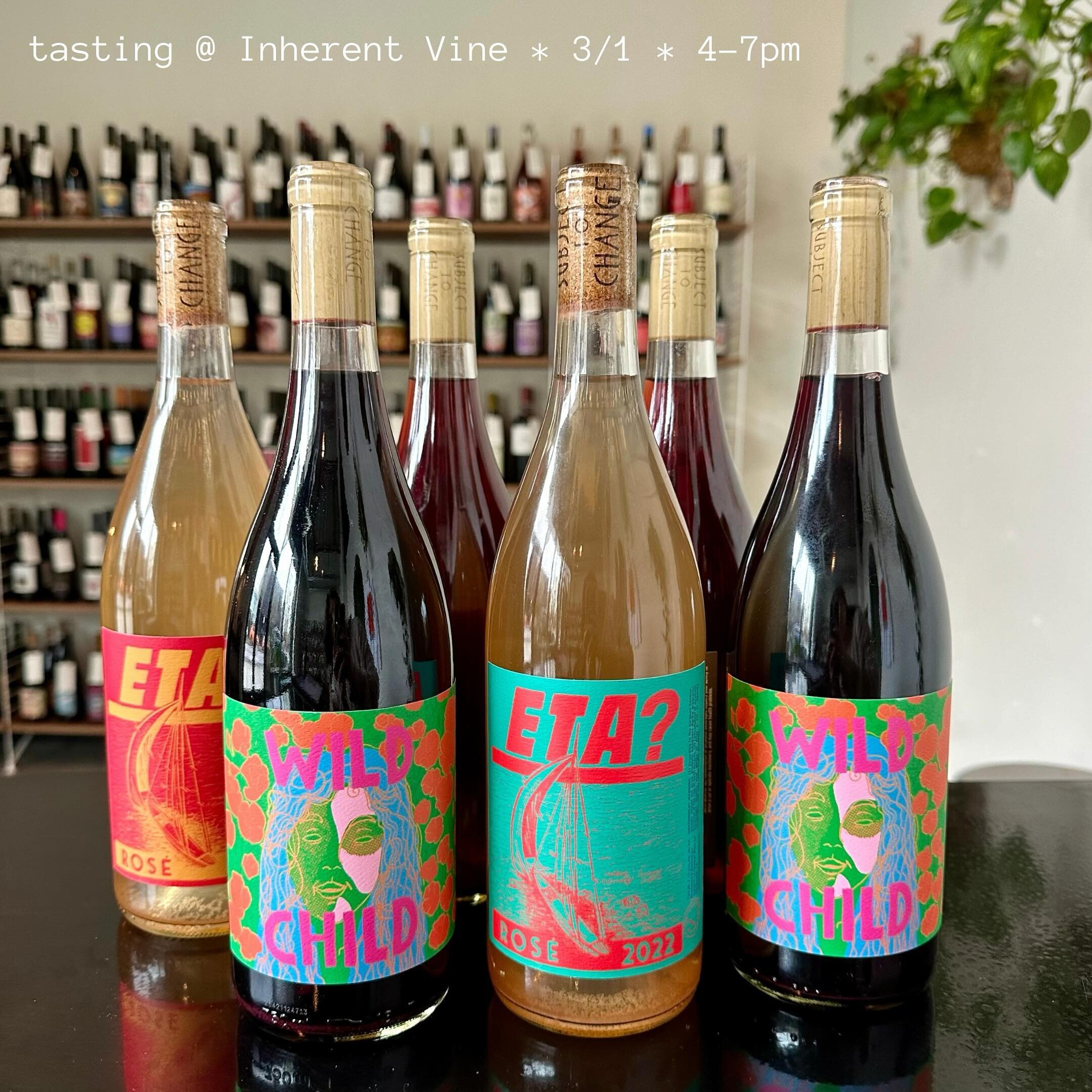 Meet the winemaker! Join us &amp; @subjecttochangewineco tomorrow 3/1 from 4-7pm to taste 4 of our favs. Tasting is free, bottles available for purchase 🤙
