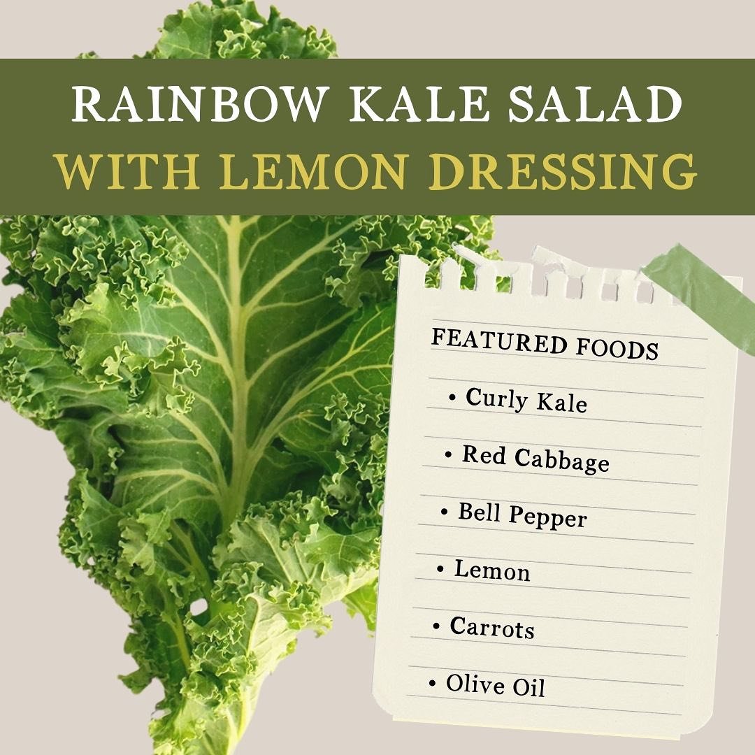Everything&rsquo;s better when you eat the colors of the rainbow 🌈 This easy kale salad recipe is a zesty way to build a balanced meal, and is packed with fresh foods that are in season now + locally grown here in Ventura and Santa Barbara Counties!