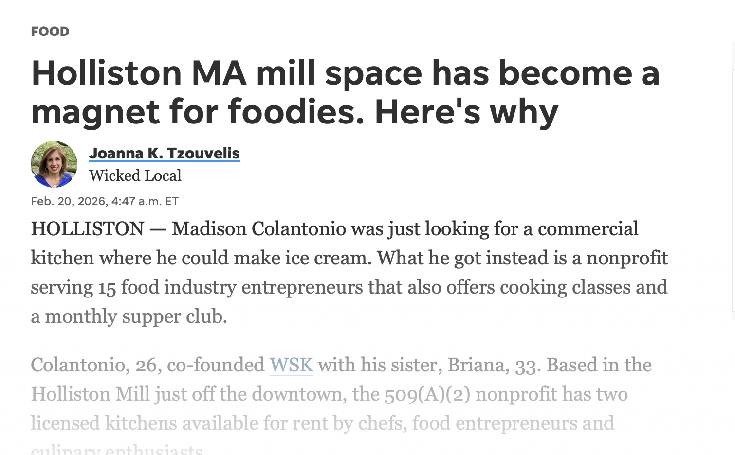 Wicked Local: Holliston MA mill space has become a magnet for foodies. Here's why