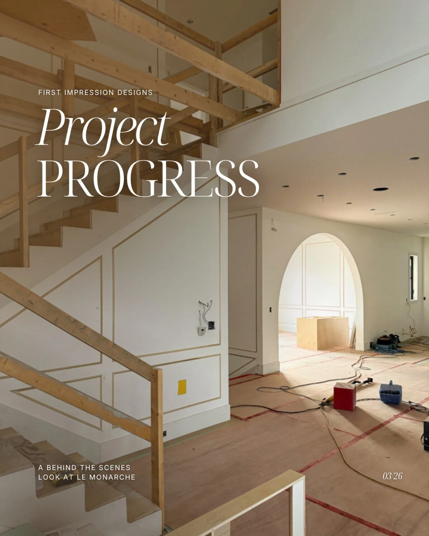 Progress at Le Monarque 🏛️

This home continues to take shape as architectural details, custom millwork, and carefully planned spaces come together. From the staircase detailing to the arched openings and layered materials, each element is beginning