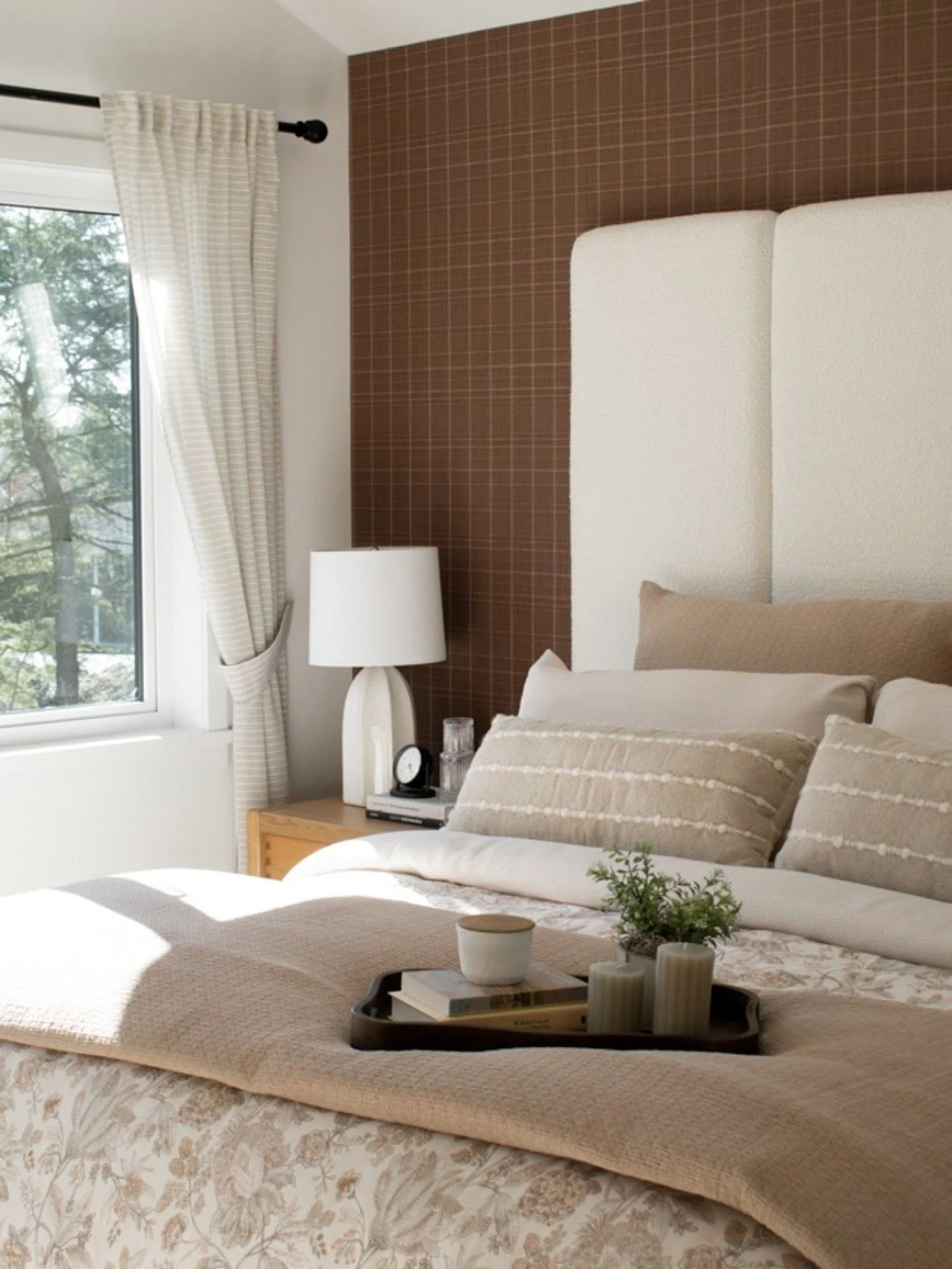 Amberwood Manor&rsquo;s primary suite is wrapped in warmth, with rich tones, layered patterns, and tactile textures bringing a sense of depth and quiet charm to every corner. From the softly tailored bedroom to the serene ensuite, each detail feels c