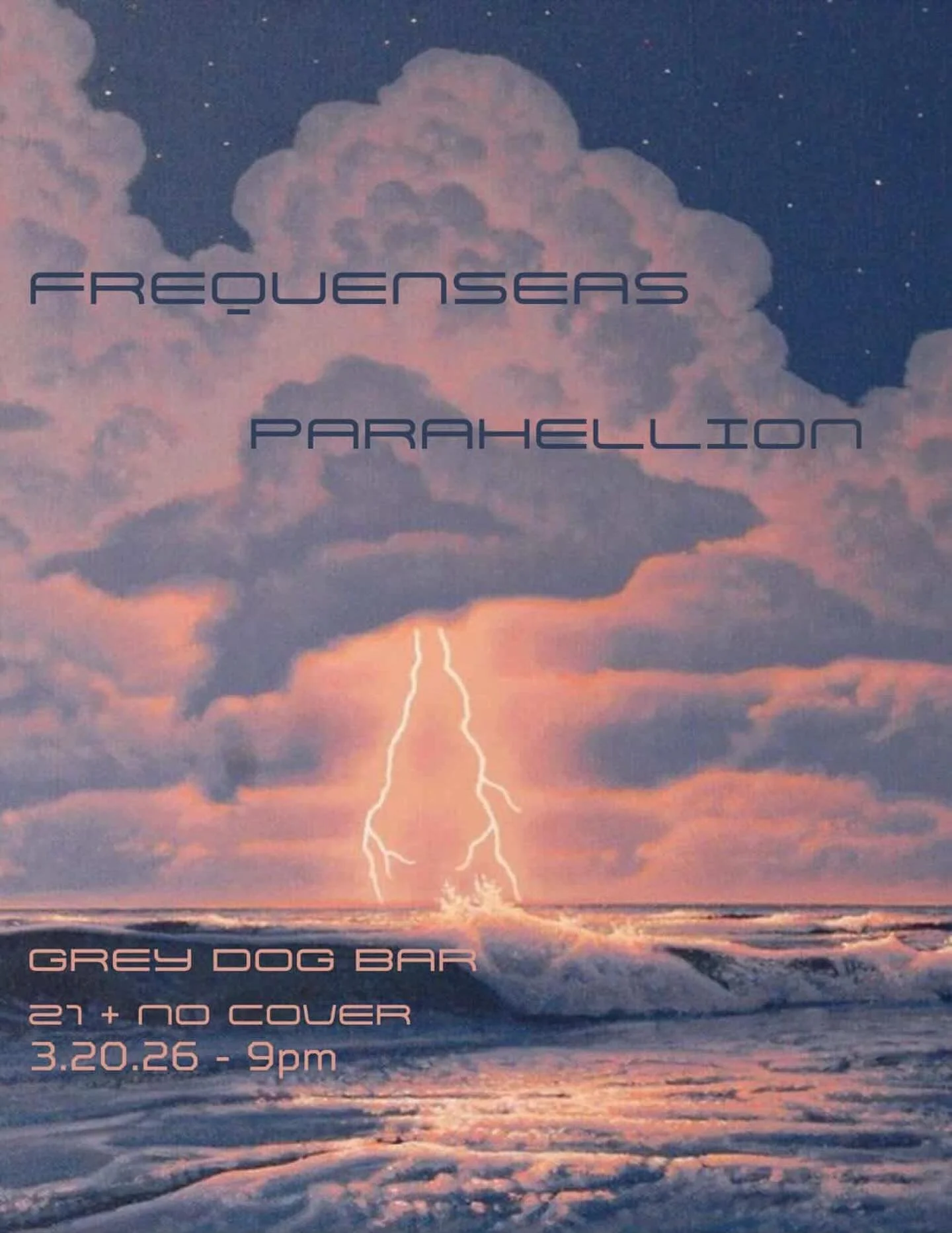 UPDATE: The show tonight will now include @parahellion joining @frequen.seas !! Happy hour 6:30-8pm, show at 9pm. See you tonight!