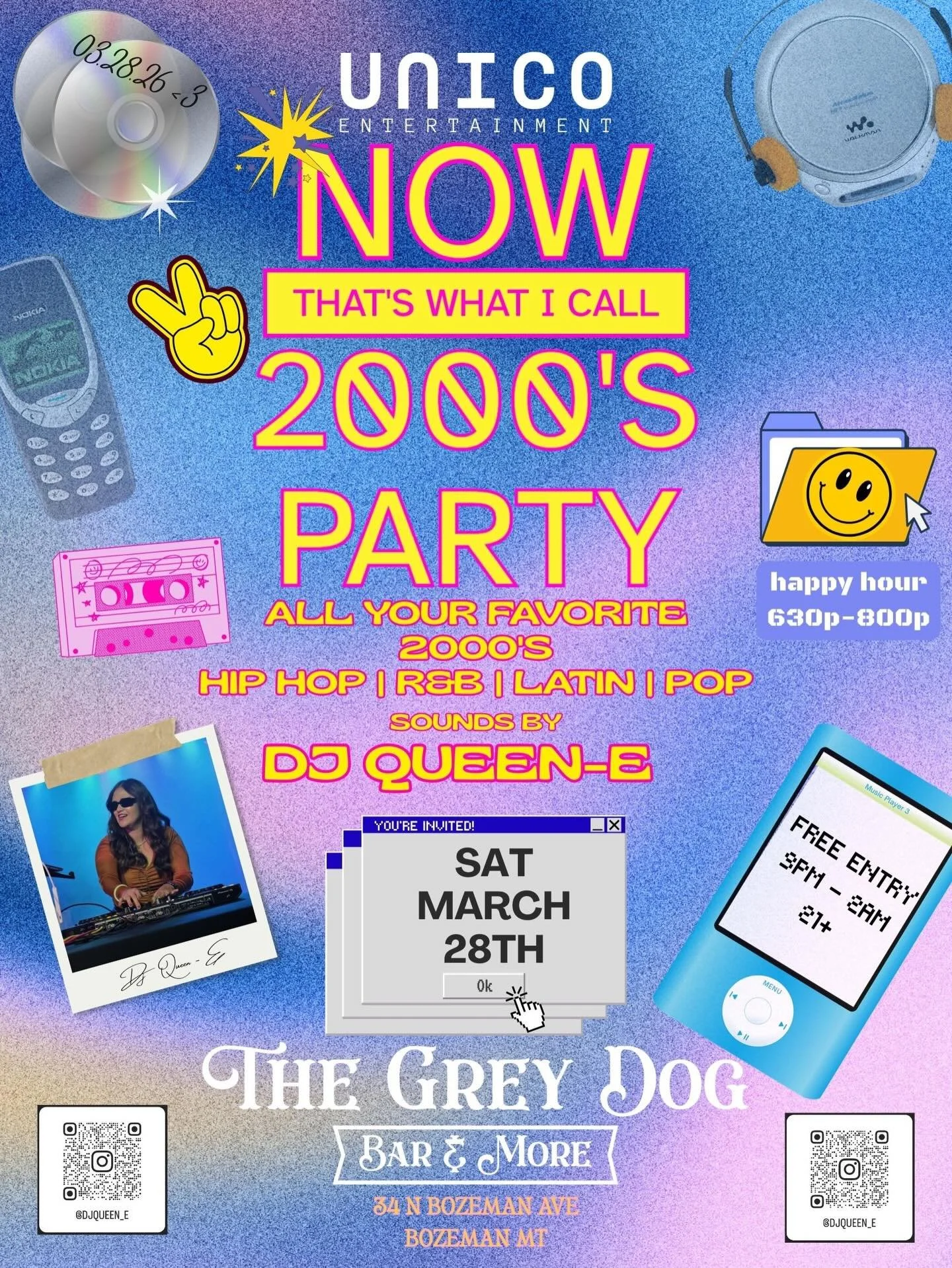This Saturday March 28th we will be hosting a 2000&rsquo;s party with DJ Queen-E. All your favorite 2000&rsquo;s hip-hop, R&amp;B, Latin, and pop music. Free entry