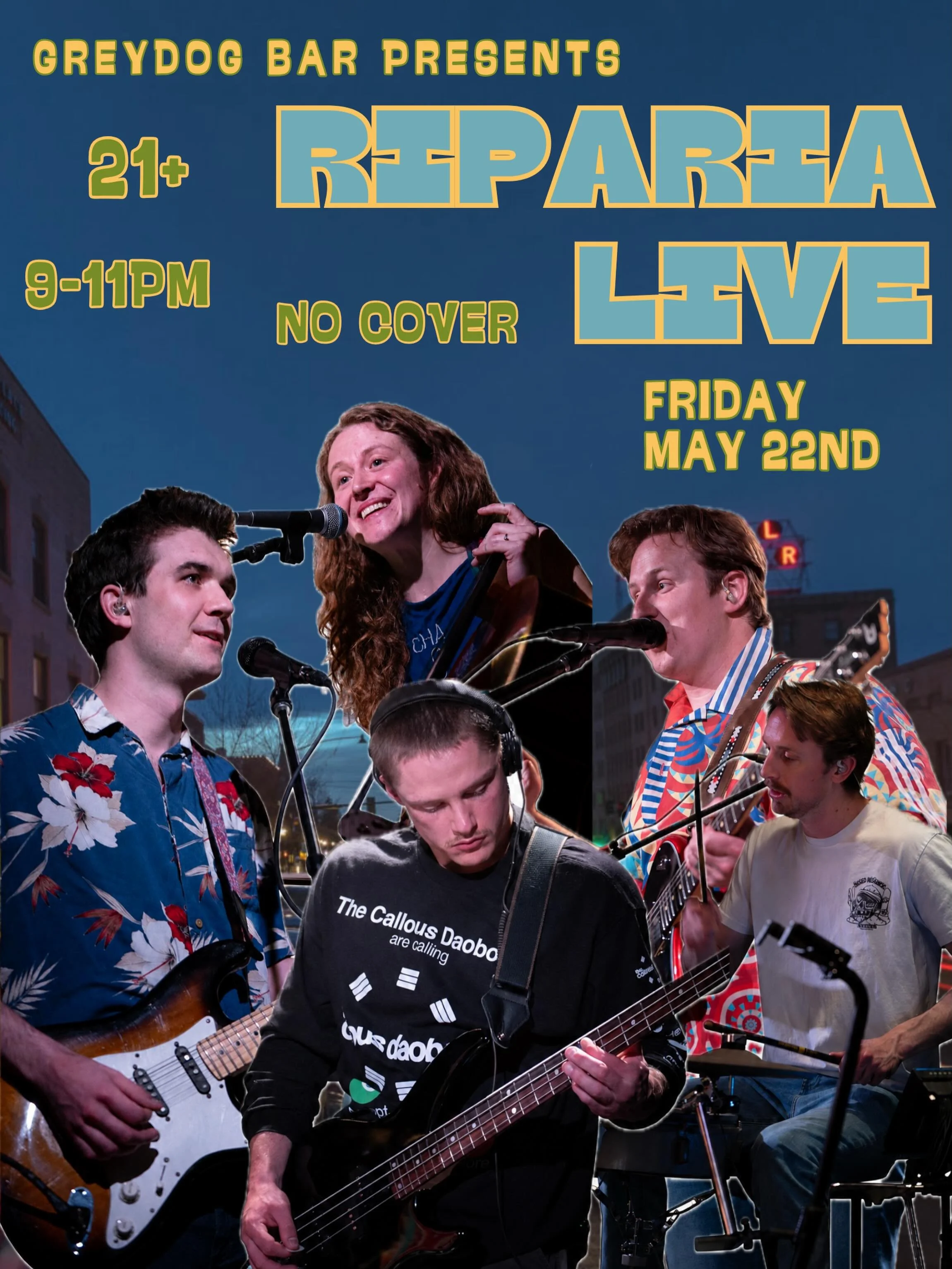 This Friday May 22nd @ripariaband will be playing starting at 9pm 🤘 21+, no cover
